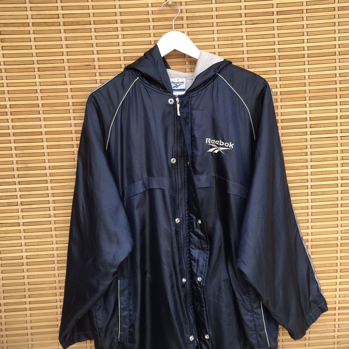 Reebok Reebook coach long jacket hoodie big logo Size US M / EU 48-50 / 2 - 6 Thumbnail