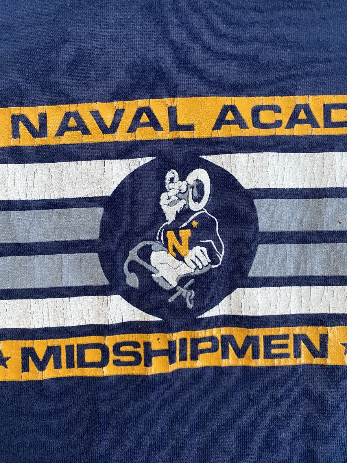 NCAA Vintage 80’s US Naval Academy Midshipmen Single Stitch Tee Size US L / EU 52-54 / 3 - 3 Thumbnail