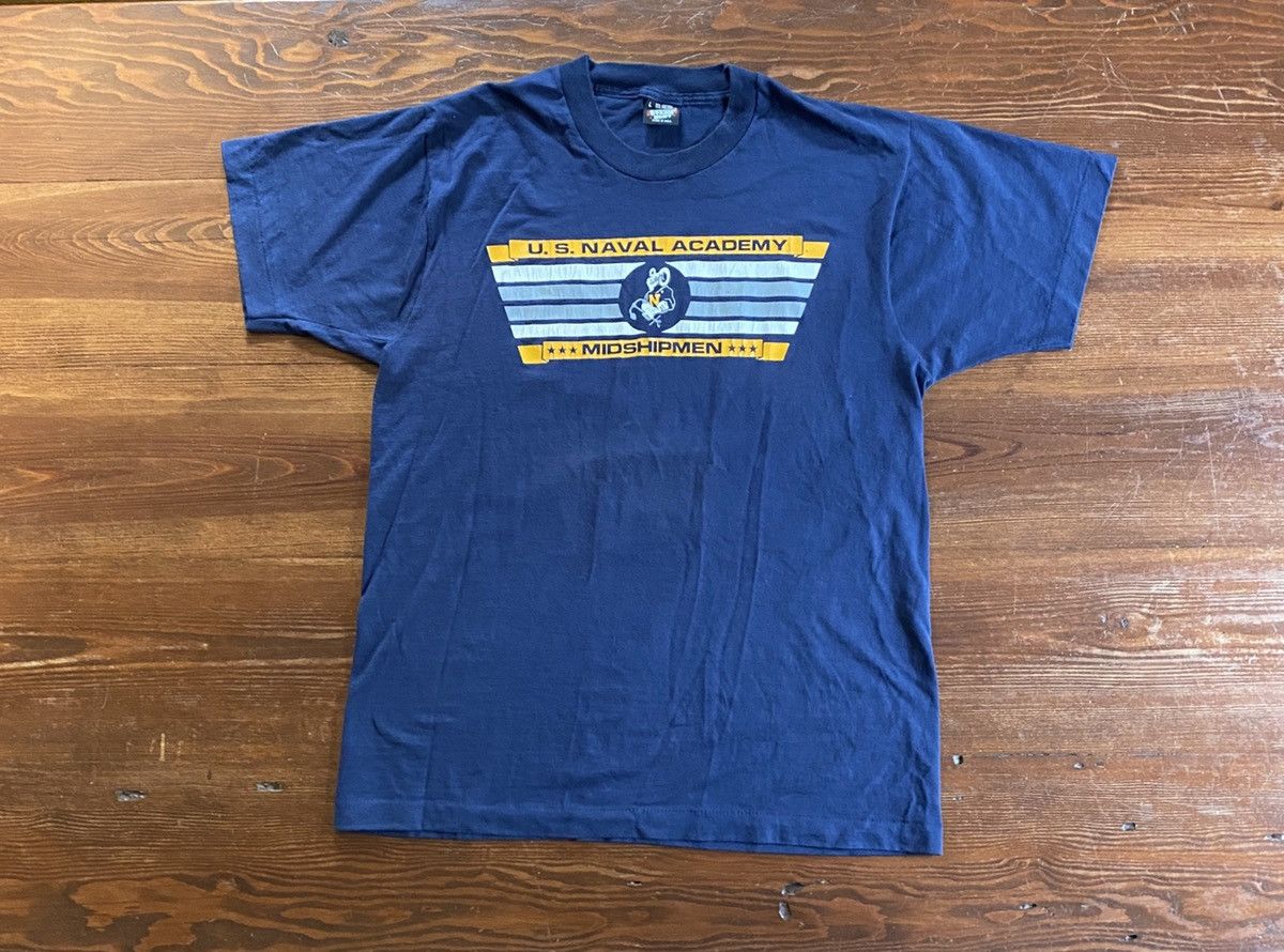 Rare 1970's hotsell Vintage Champion Blue Bar US Naval Academy Military Mesh Shirt