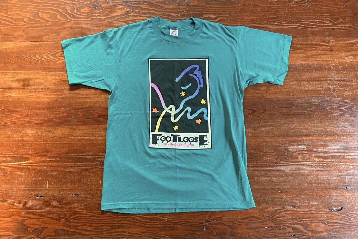 Jerzees Vintage 90’s Footloose Stage Production Teal Tee Shirt Size US L / EU 52-54 / 3 - 1 Thumbnail