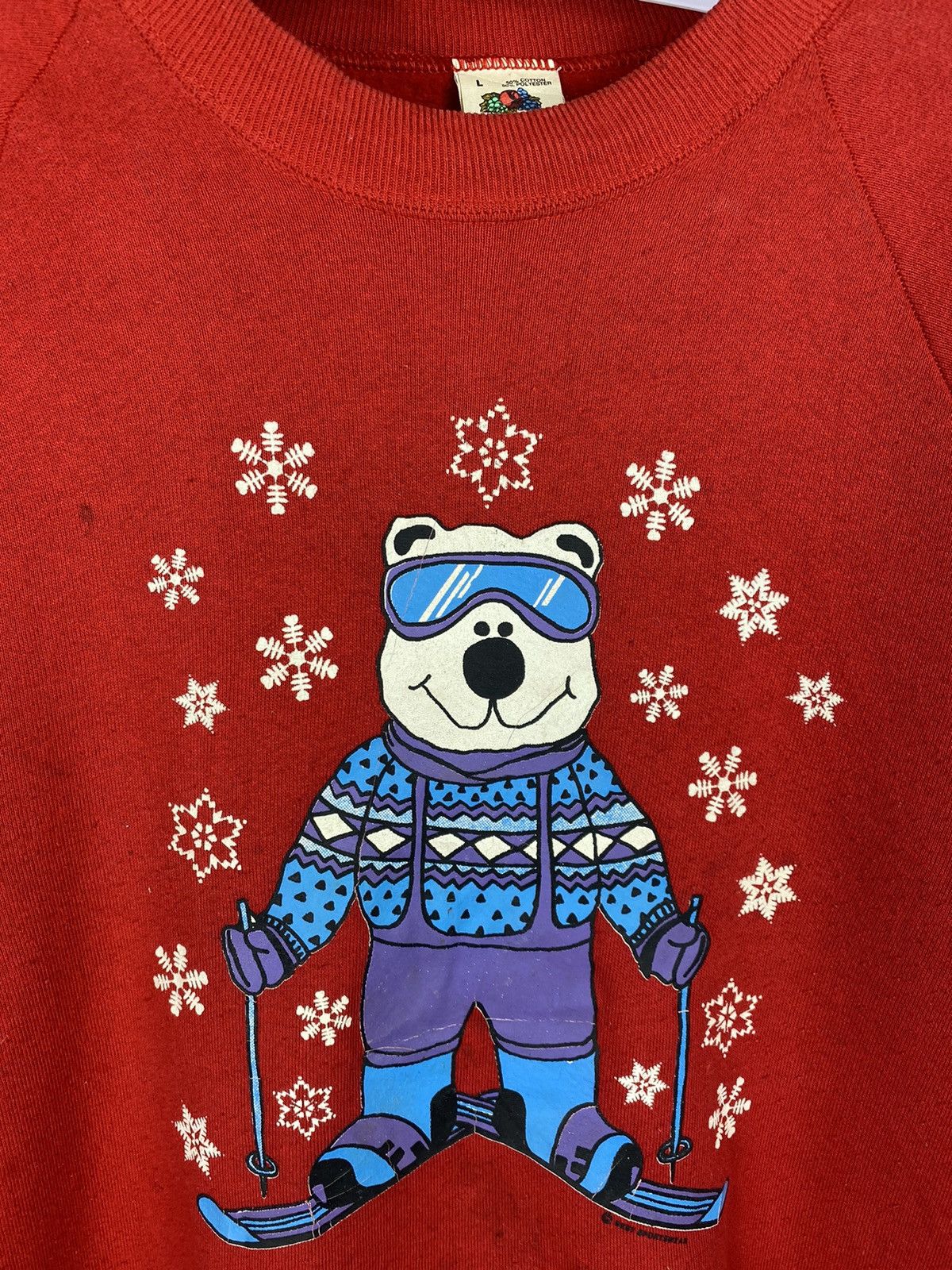 Vintage Vintage Bear Playing Ski Sweatshirt Size US L / EU 52-54 / 3 - 2 Thumbnail