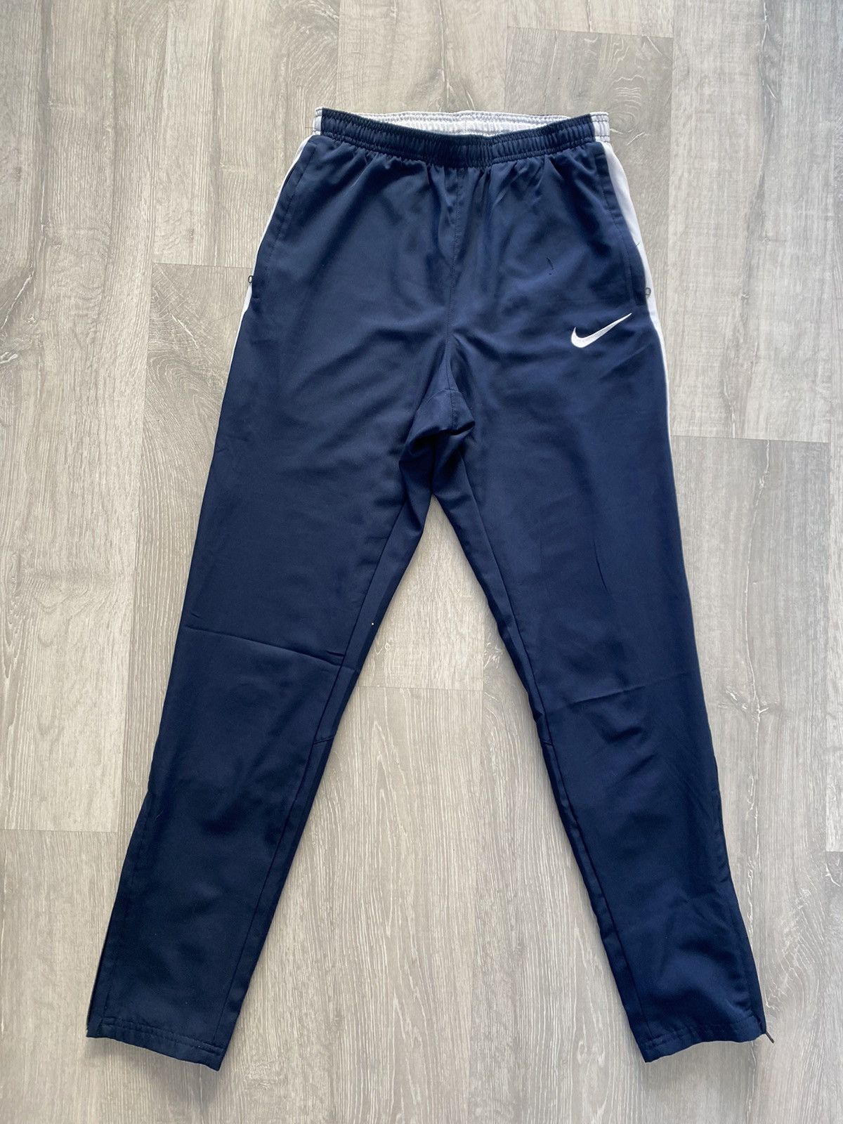 Nike × Vintage Nike vintage navy track pants small swoosh Size US 30 / EU 46 - 1 Thumbnail