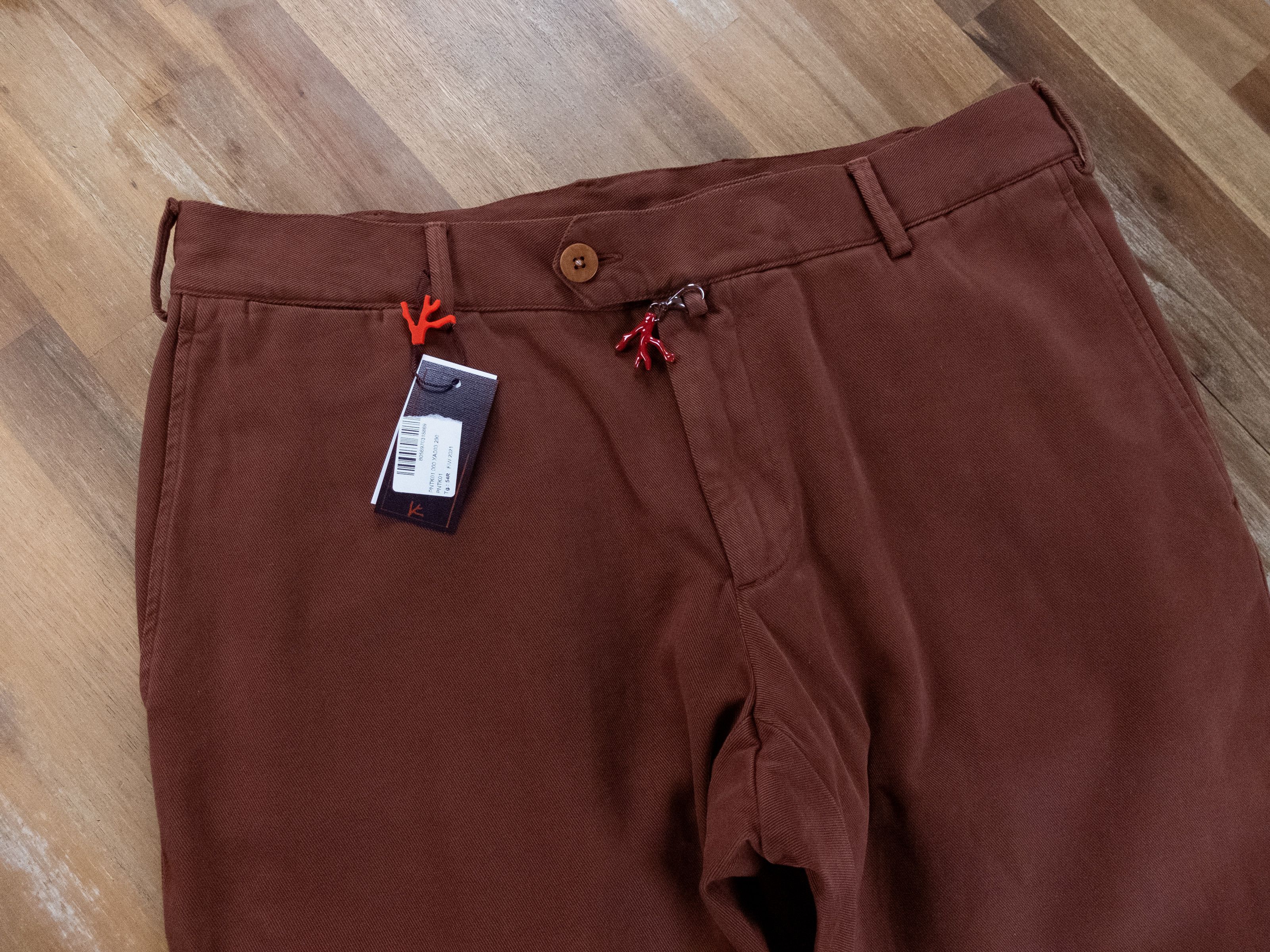 Isaia ISAIA brown / brick cotton chinos trousers pants - 38 US Size US 38 / EU 54 - 2 Thumbnail
