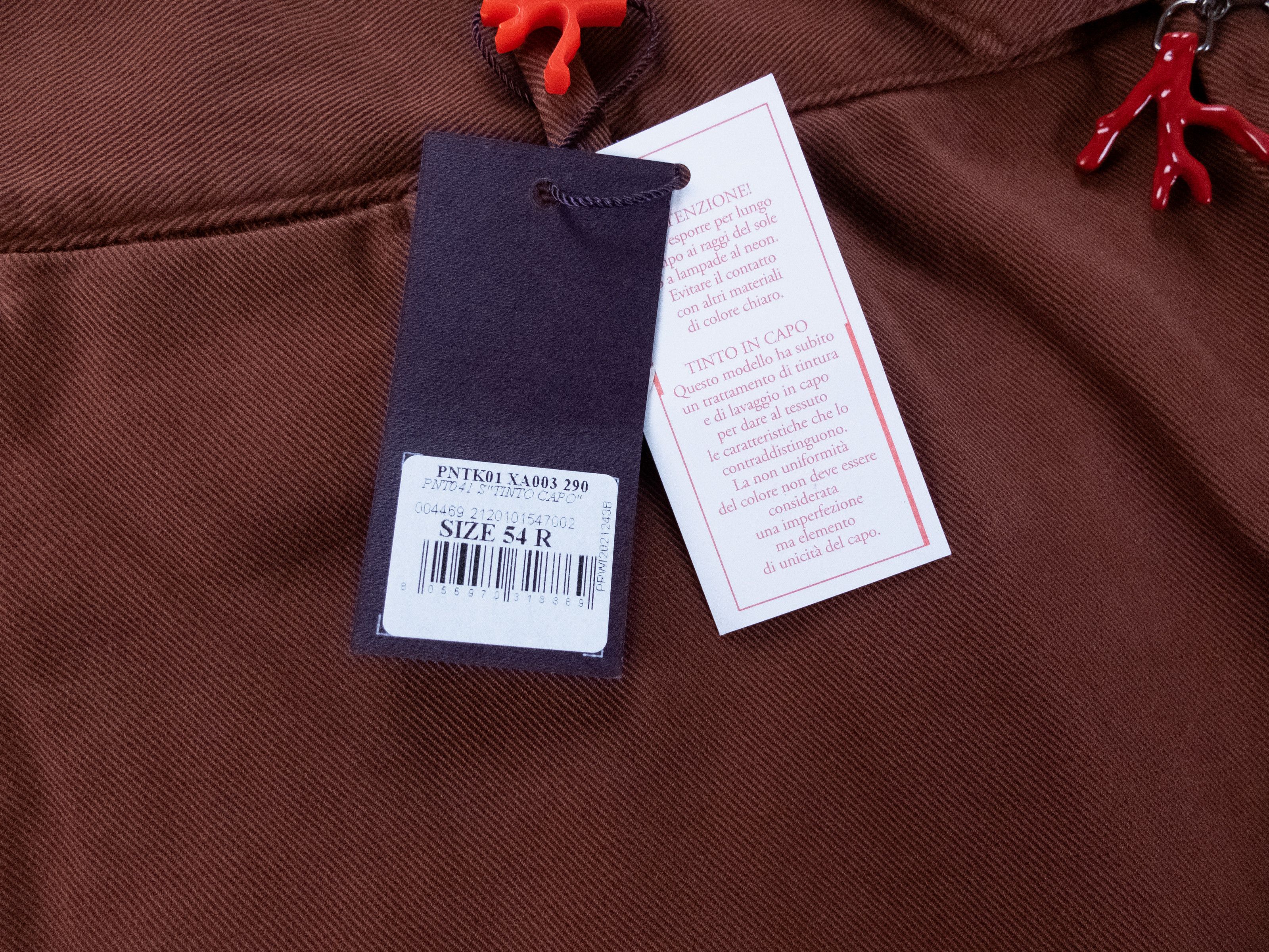 Isaia ISAIA brown / brick cotton chinos trousers pants - 38 US Size US 38 / EU 54 - 3 Thumbnail
