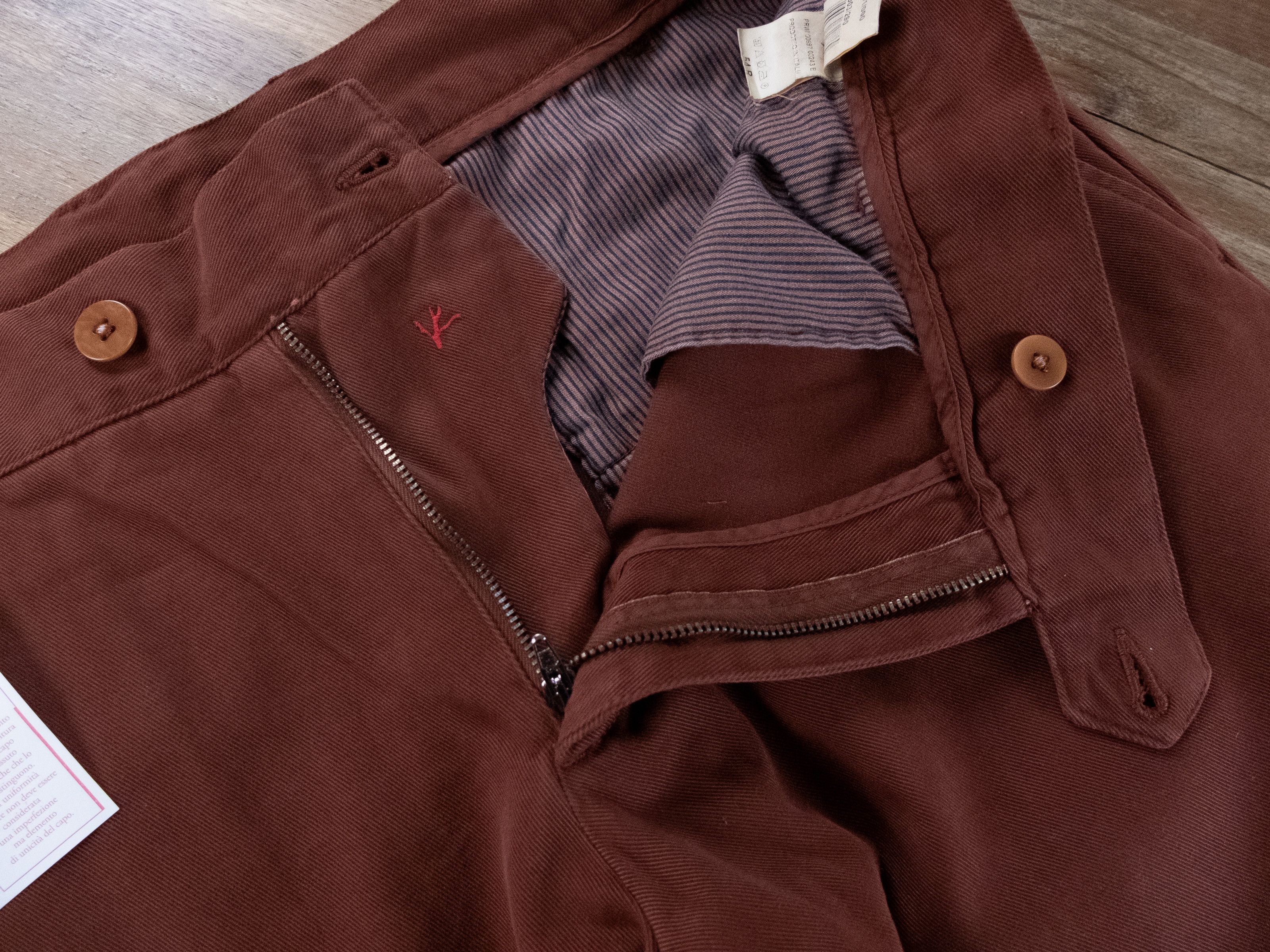 Isaia ISAIA brown / brick cotton chinos trousers pants - 38 US Size US 38 / EU 54 - 4 Thumbnail