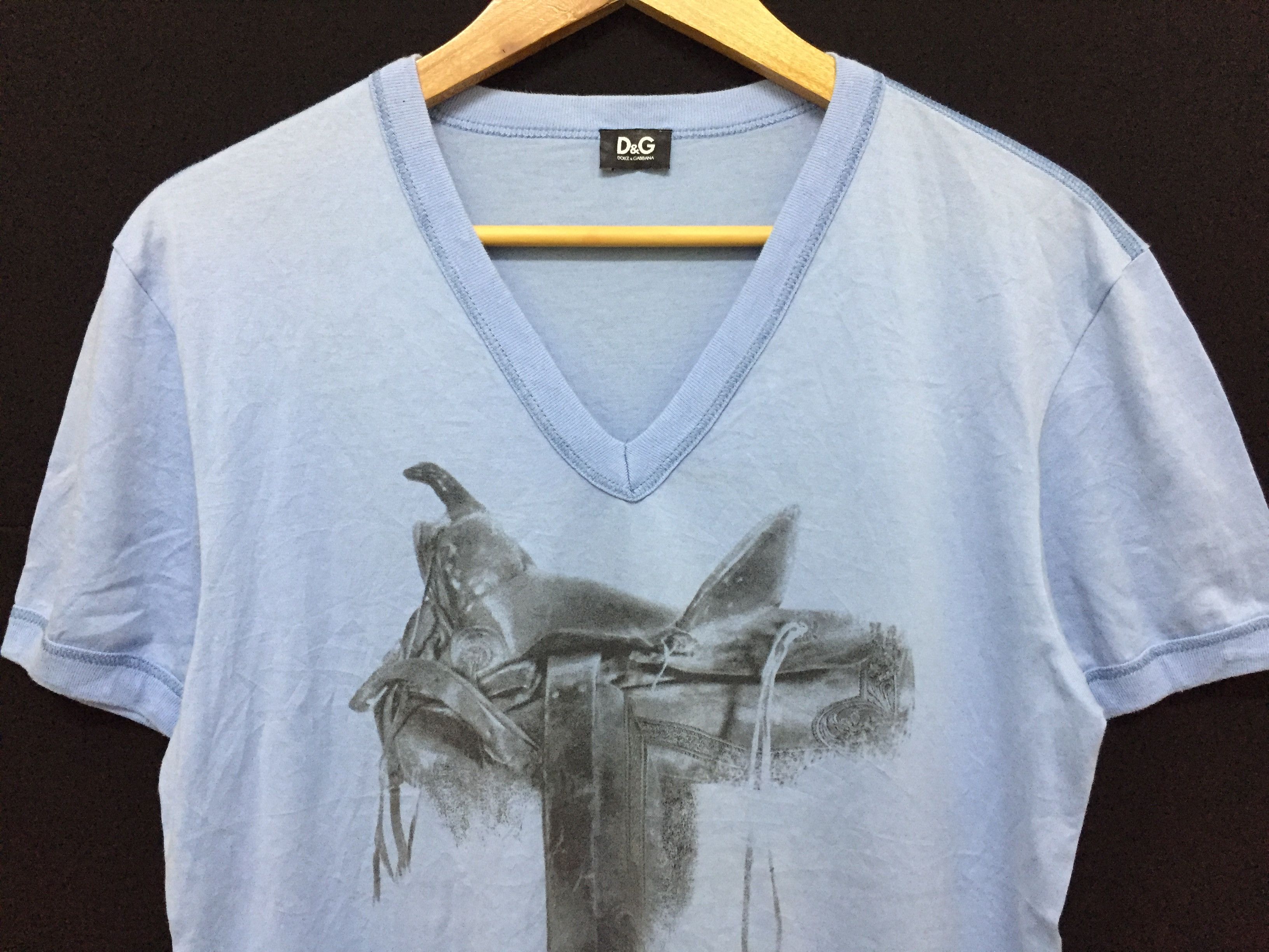 Dolce & Gabbana Trompe L'Oeil Horse Saddle Vintage Printing tee Size US M / EU 48-50 / 2 - 3 Thumbnail