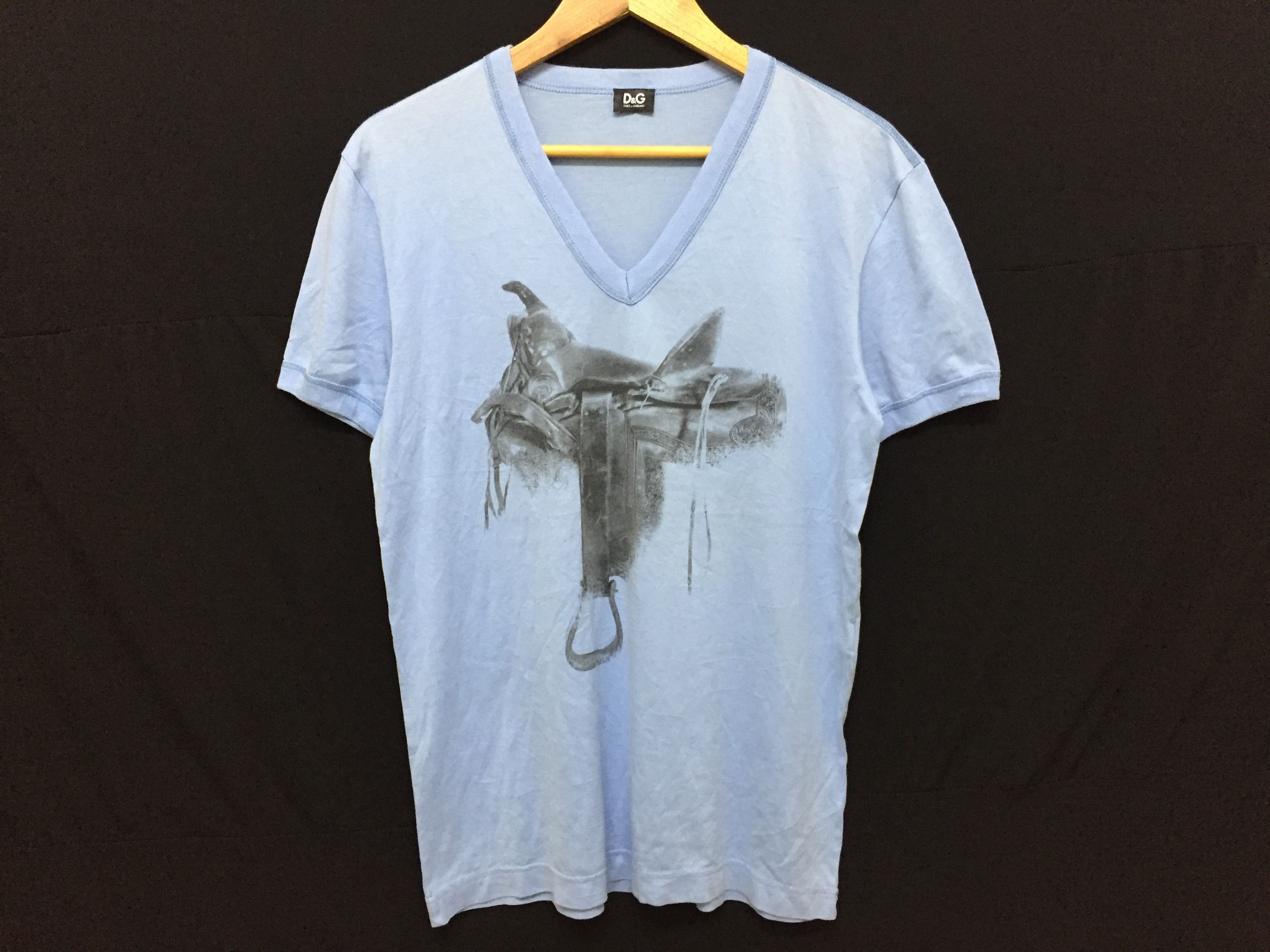 Dolce & Gabbana Trompe L'Oeil Horse Saddle Vintage Printing tee Size US M / EU 48-50 / 2 - 1 Thumbnail
