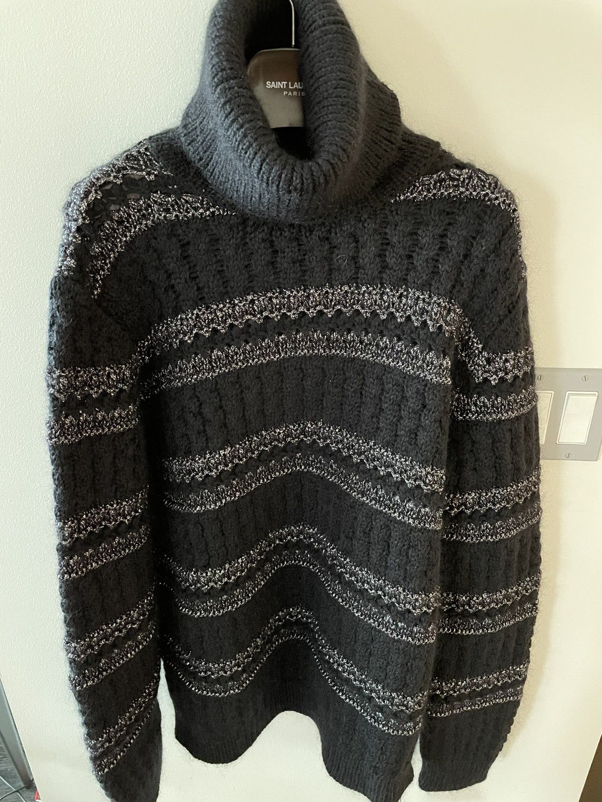 Hedi Slimane × Saint Laurent Paris × Yves Saint Laurent $1,500 Value Limited Runway Lurex Luxury Turtleneck Sweater Size US XXL / EU 58 / 5 - 4 Thumbnail