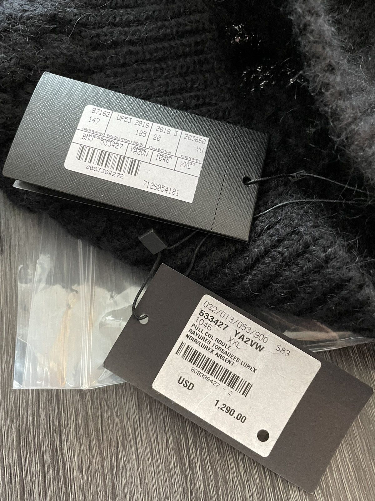 Hedi Slimane × Saint Laurent Paris × Yves Saint Laurent $1,500 Value Limited Runway Lurex Luxury Turtleneck Sweater Size US XXL / EU 58 / 5 - 6 Thumbnail