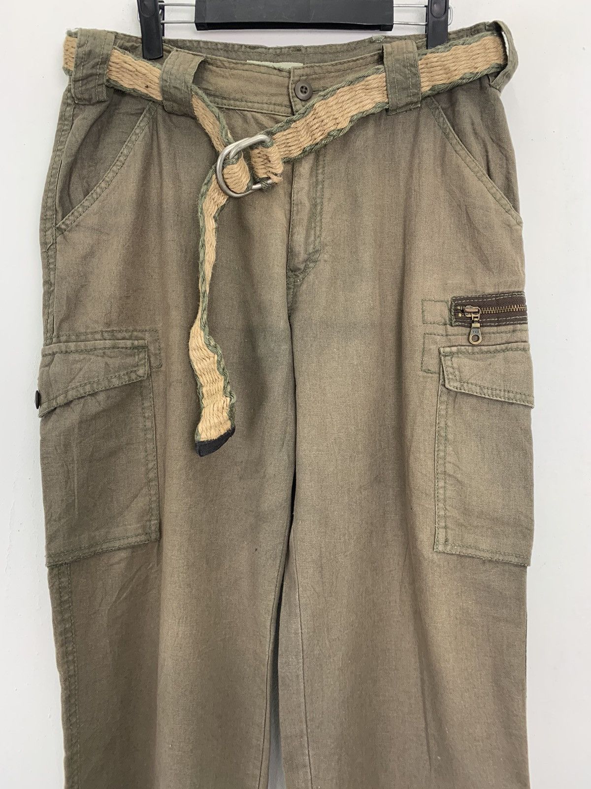Japanese Brand Cargo Pants Bical Bind Multipocket Streetwear Pants W/Belt Size US 31 - 2 Thumbnail