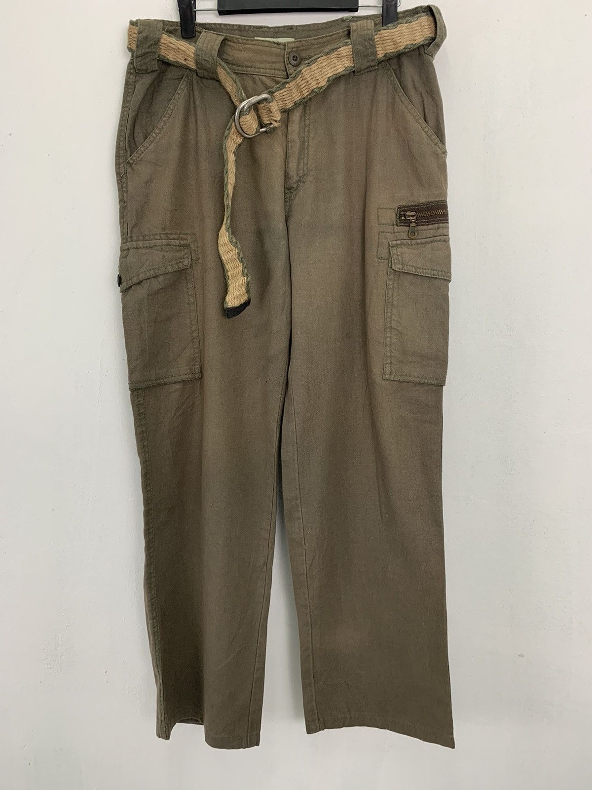 Japanese Brand Cargo Pants Bical Bind Multipocket Streetwear Pants W/Belt Size US 31 - 1 Thumbnail