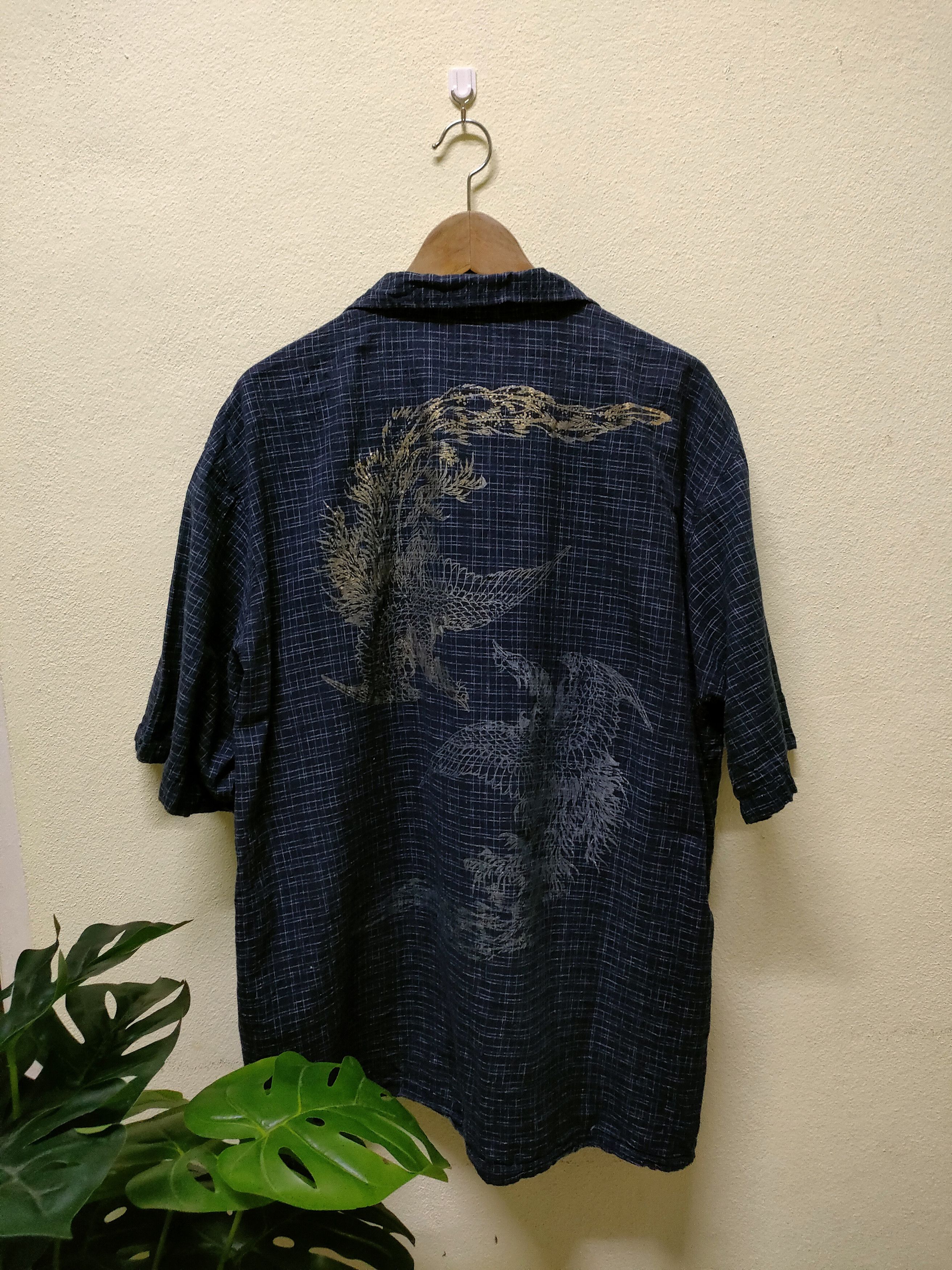 Japanese Brand Sukajan Backprint Button Ups Shirt Size US XXL / EU 58 / 5 - 2 Thumbnail