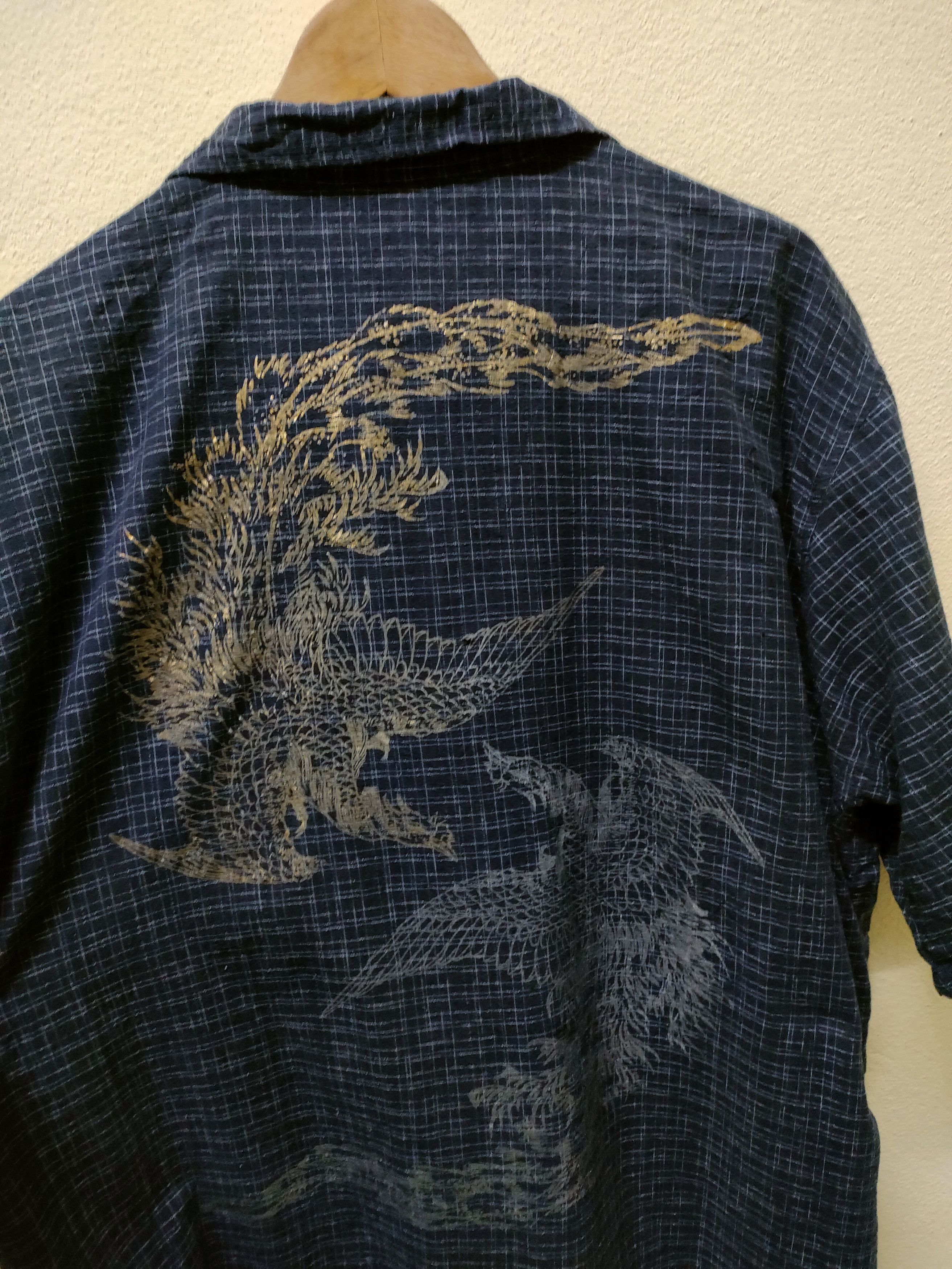 Japanese Brand Sukajan Backprint Button Ups Shirt Size US XXL / EU 58 / 5 - 1 Thumbnail