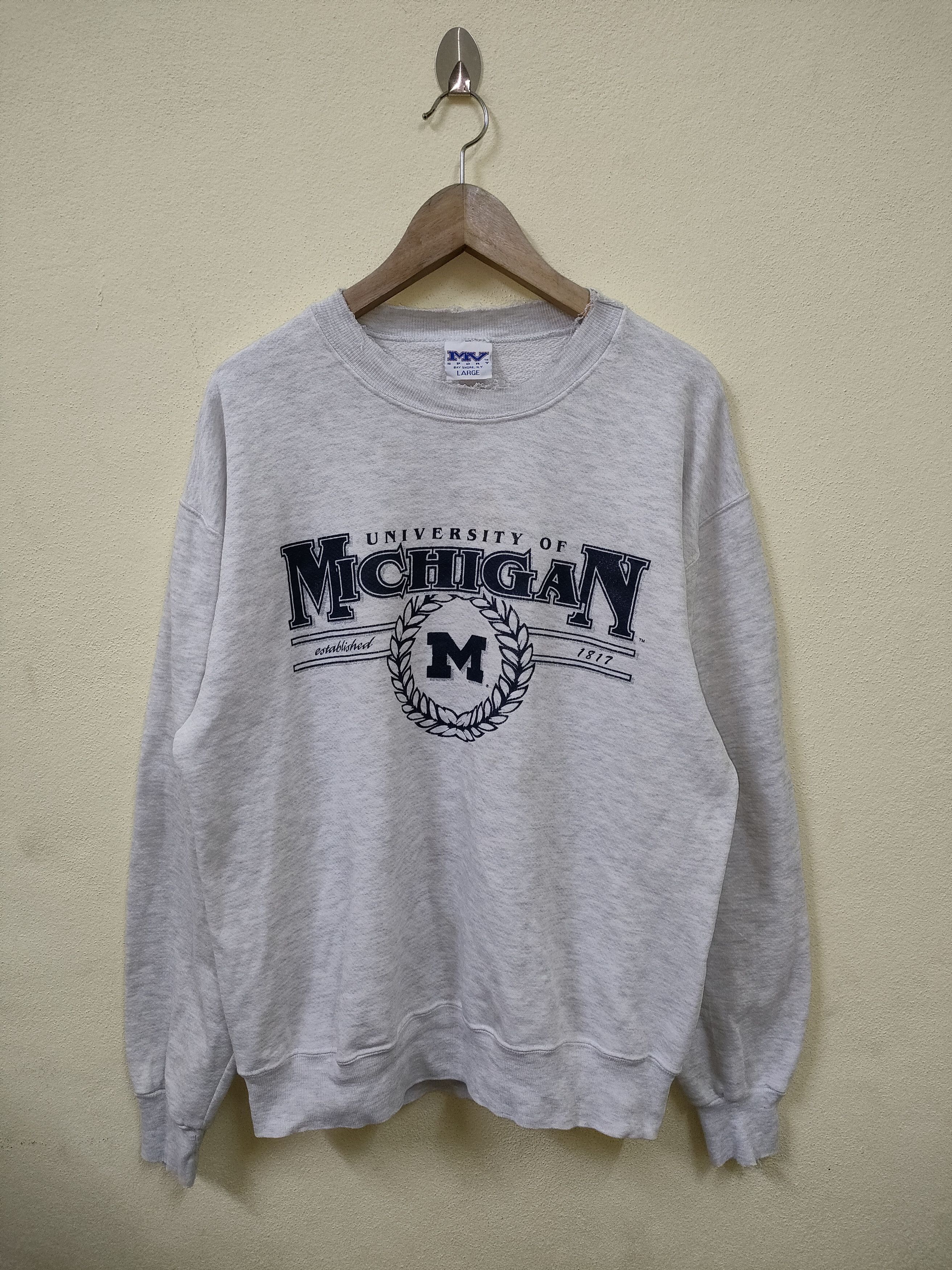 Vintage Vintage Distressed Sweetshirts university Michigan Size US L / EU 52-54 / 3 - 1 Thumbnail