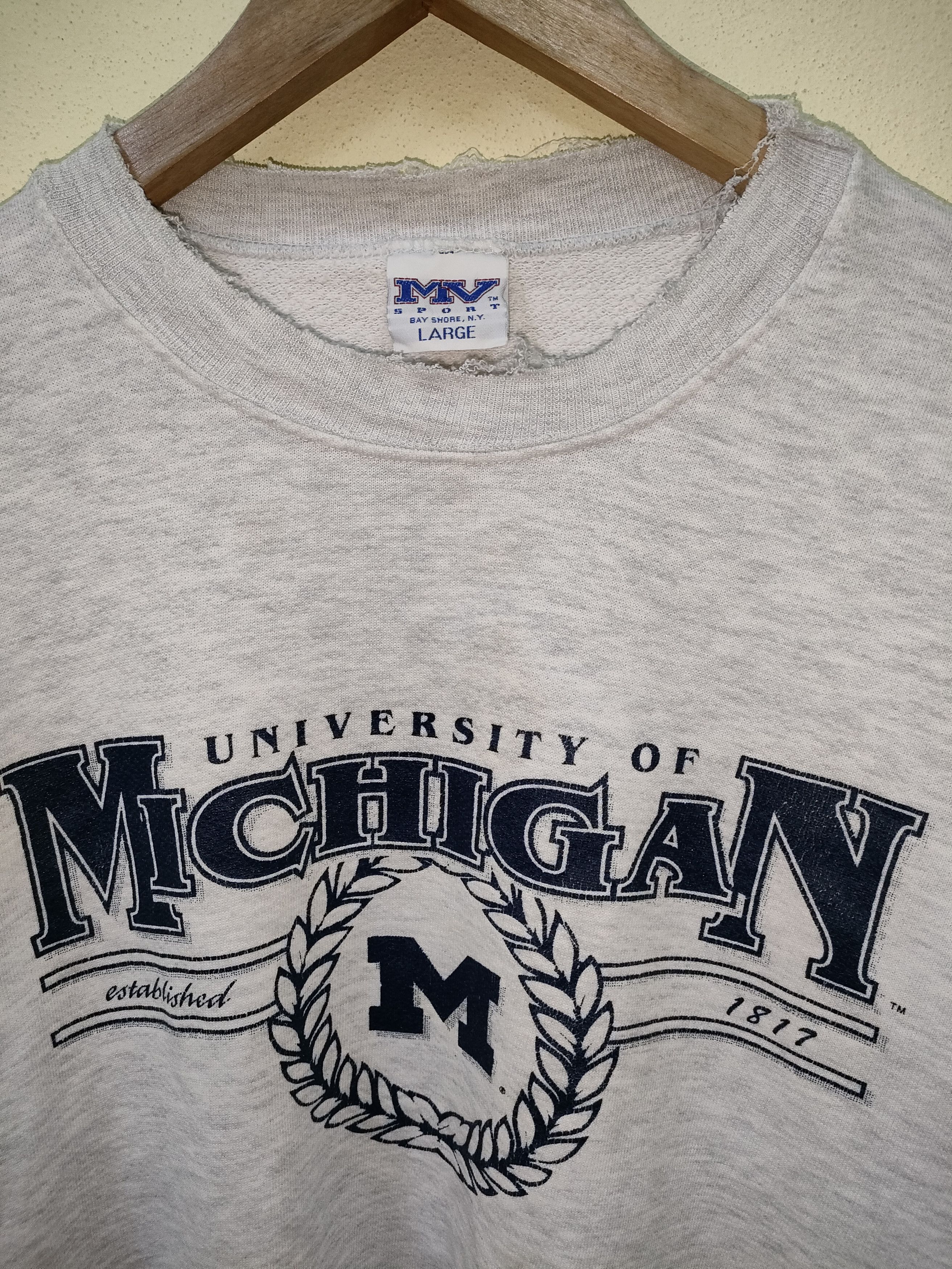 Vintage Vintage Distressed Sweetshirts university Michigan Size US L / EU 52-54 / 3 - 8 Thumbnail