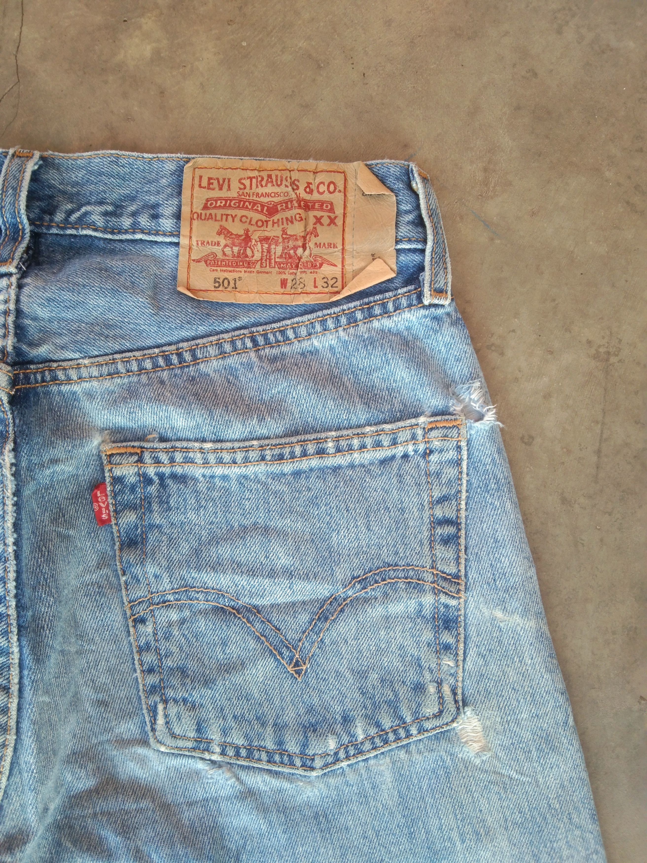 Levi's × Vintage Vintage Levis 501 Light Wash Distressed Jeans 27x31 Size US 27 - 5 Thumbnail