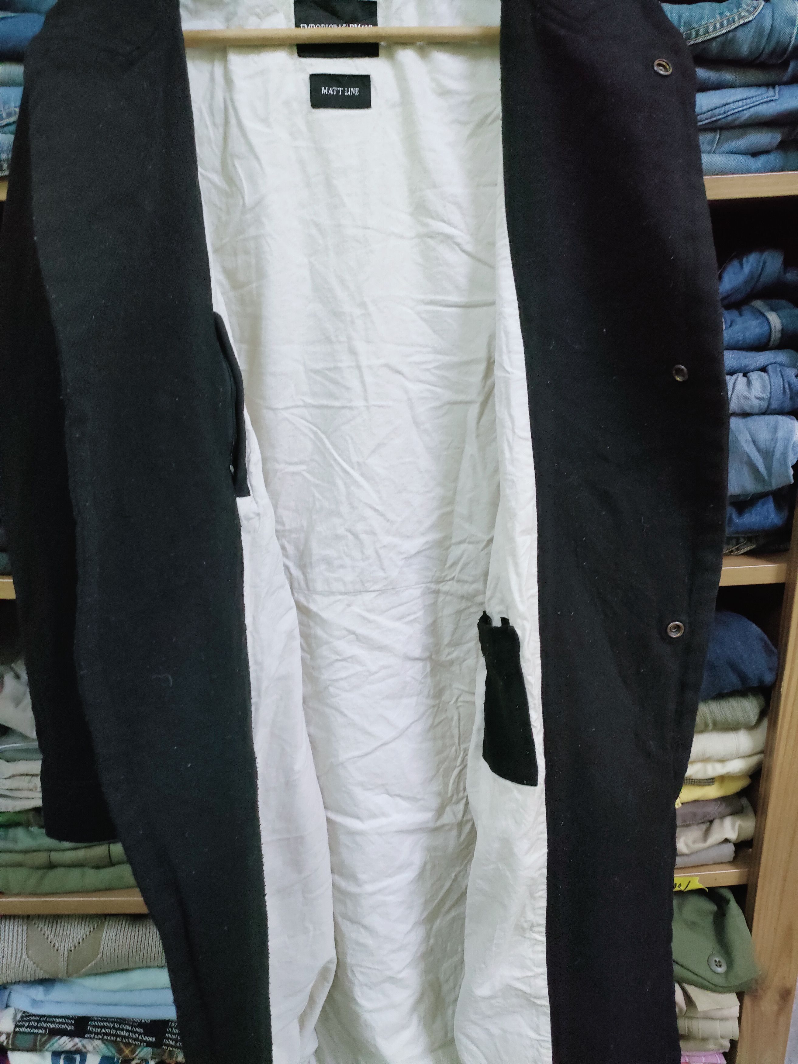 Armani × Emporio Armani Emporia Armani Virgin Wool Long Jacket Size US M / EU 48-50 / 2 - 4 Thumbnail