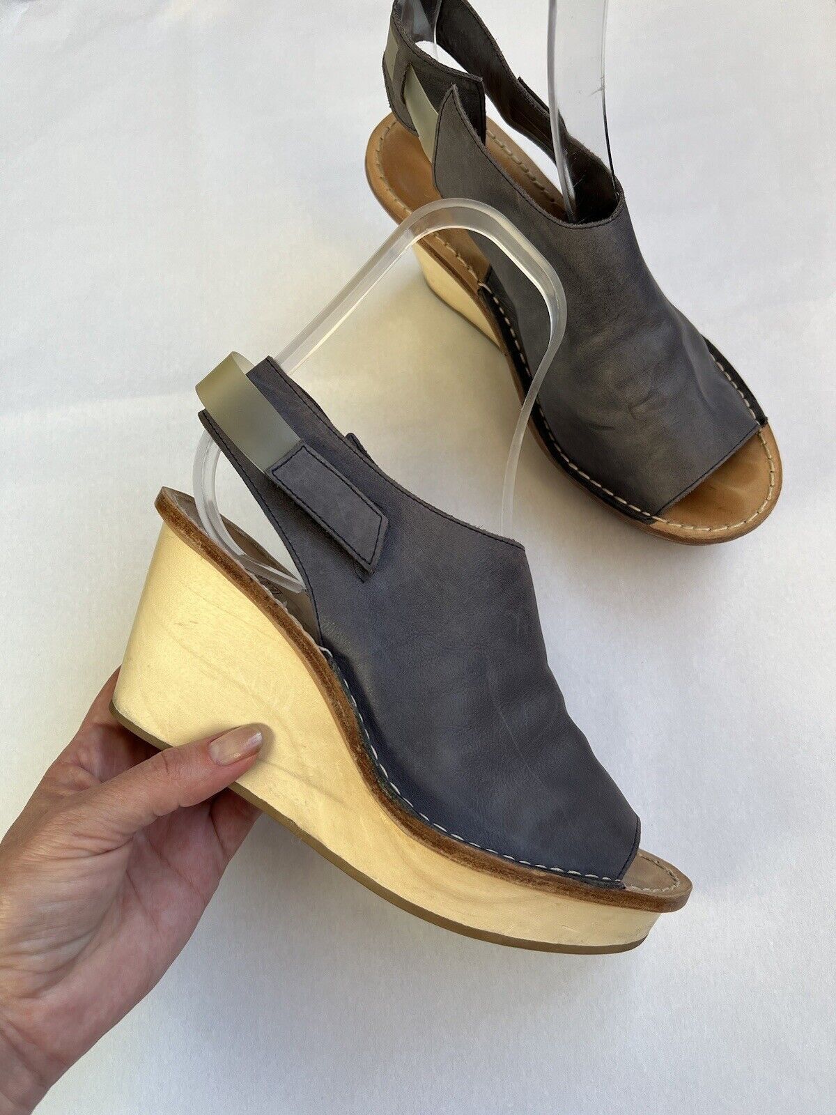 Marithe + Francois Girbaud Marithe Francois Girbaud Sandals Leather Gray Size 38 Size US 8 / IT 38 - 1 Thumbnail