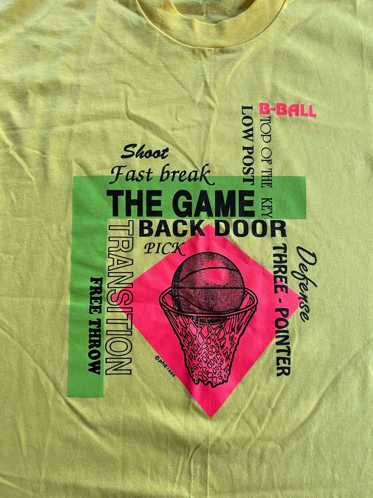 Vintage Vintage 1990 Basketball Theme Single Stitch Screen Stars Tee Size US L / EU 52-54 / 3 - 2 Thumbnail