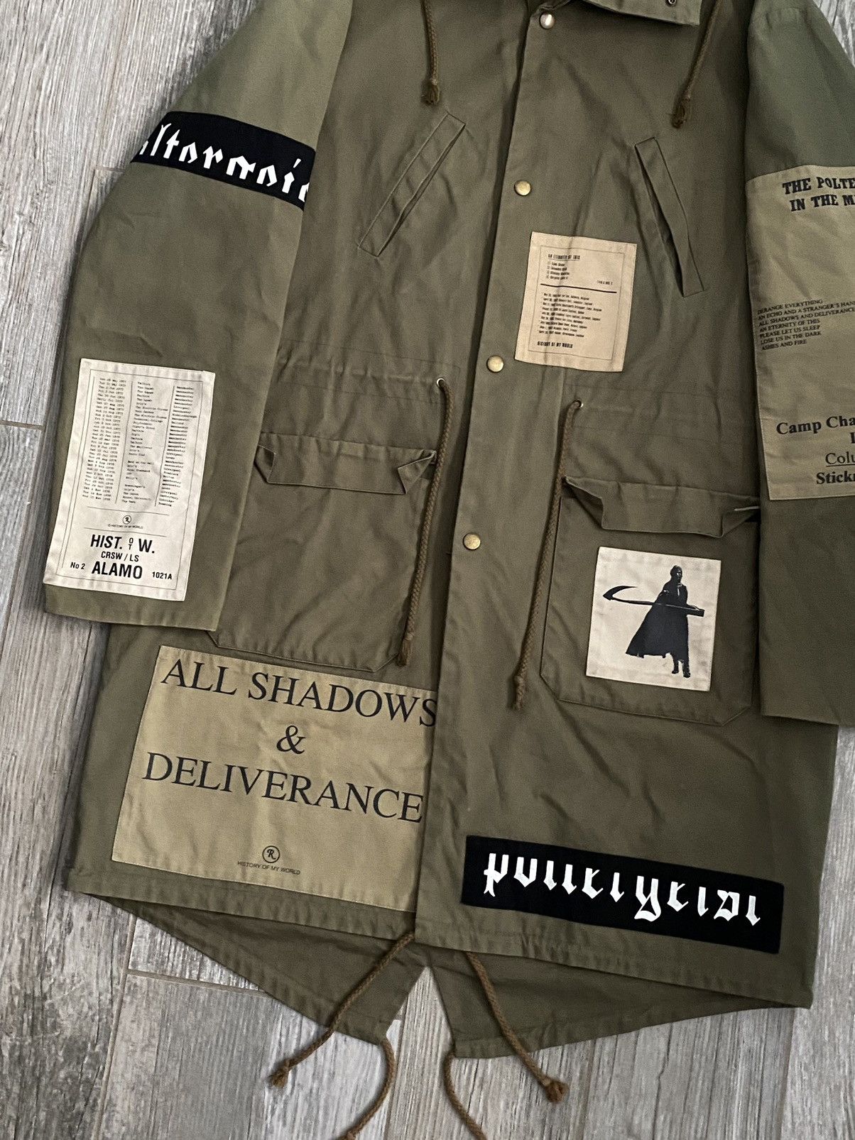 Raf Simons AW2005-2006 Raf Simons Poltergeist Olive Patchwork Parka Size US XL / EU 56 / 4 - 4 Thumbnail