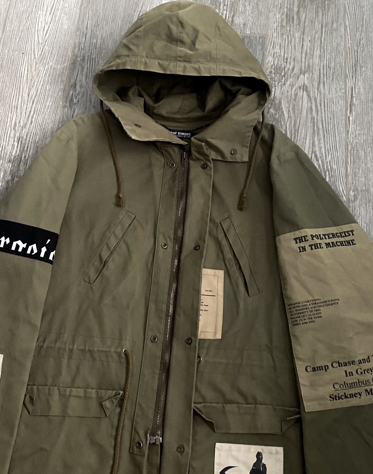Raf Simons AW2005-2006 Raf Simons Poltergeist Olive Patchwork Parka Size US XL / EU 56 / 4 - 5 Thumbnail