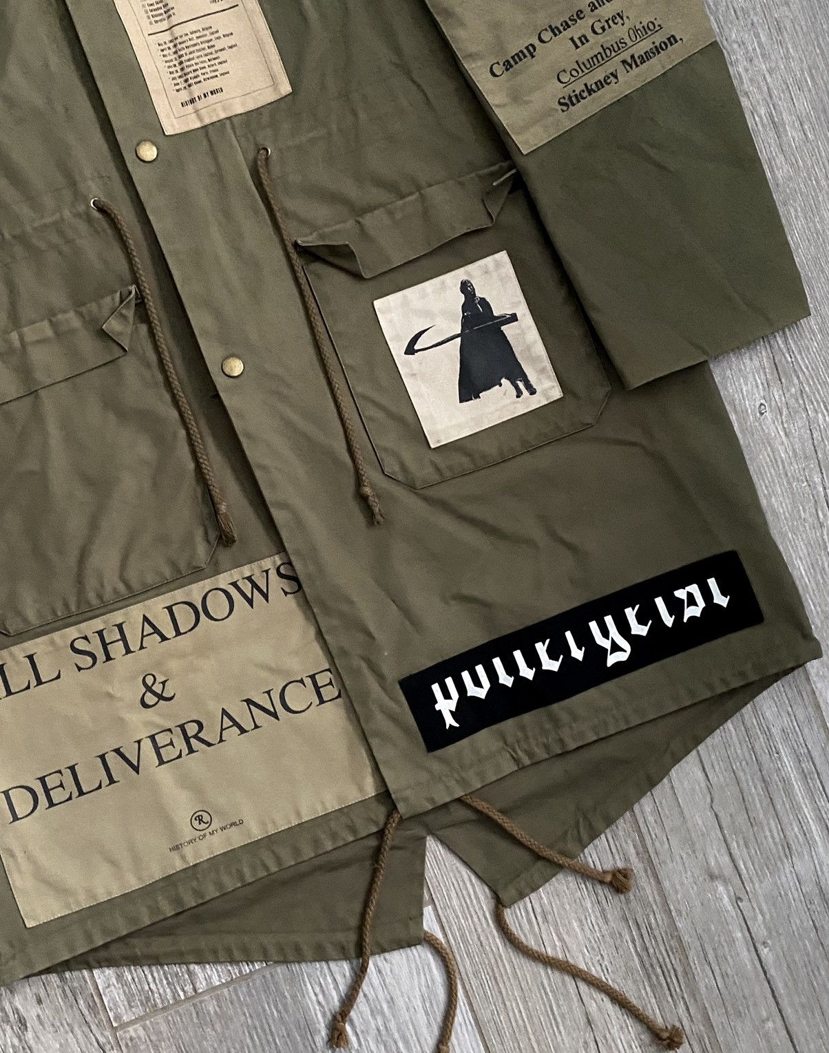 Raf Simons AW2005-2006 Raf Simons Poltergeist Olive Patchwork Parka Size US XL / EU 56 / 4 - 7 Thumbnail