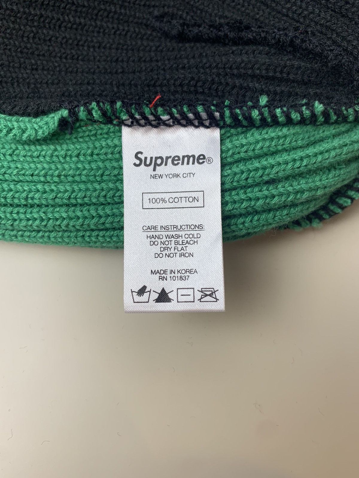 Supreme Supreme Split Overdyed Beanie Hat Red Black Green Size ONE SIZE - 4 Thumbnail