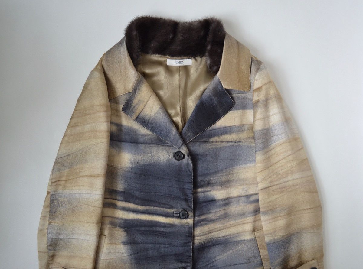 Prada A/W 04 Sample Tie Dye Silk Overcoat Size M / US 6-8 / IT 42-44 - 2 Thumbnail