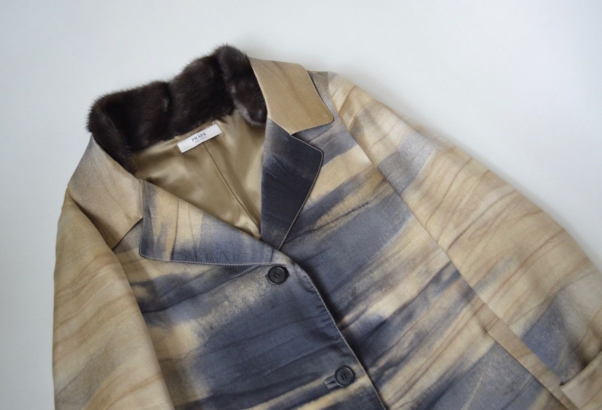 Prada A/W 04 Sample Tie Dye Silk Overcoat Size M / US 6-8 / IT 42-44 - 4 Thumbnail