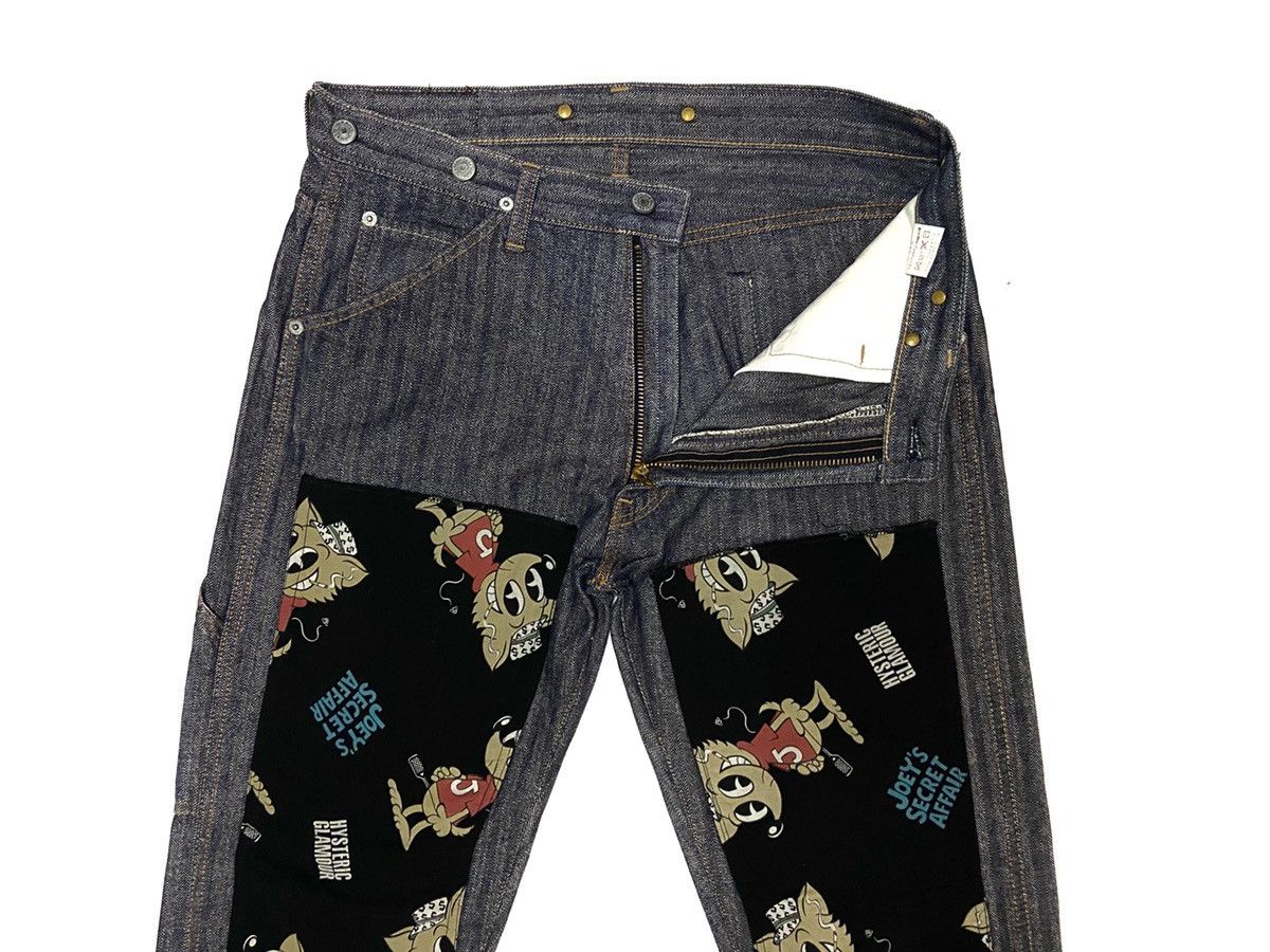 Hysteric Glamour × Japanese Brand Vintage 90's Hysteric Glamour Striped Patchwork Denim Pants Size US 33 - 3 Thumbnail