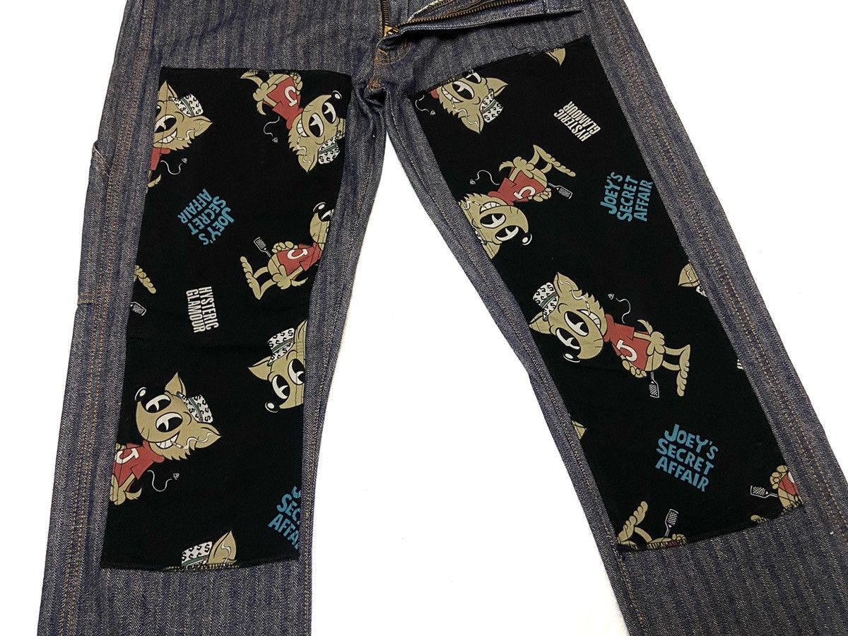 Hysteric Glamour × Japanese Brand Vintage 90's Hysteric Glamour Striped Patchwork Denim Pants Size US 33 - 5 Thumbnail