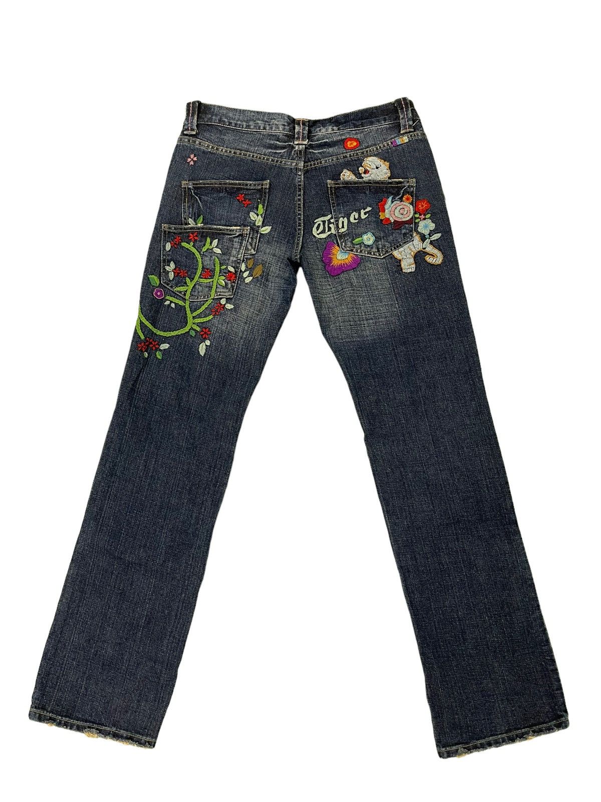 Japanese Brand Embroydery Jeans As Know As De Base Low Rise Denim 5🟦1 Size US 31 - 2 Thumbnail