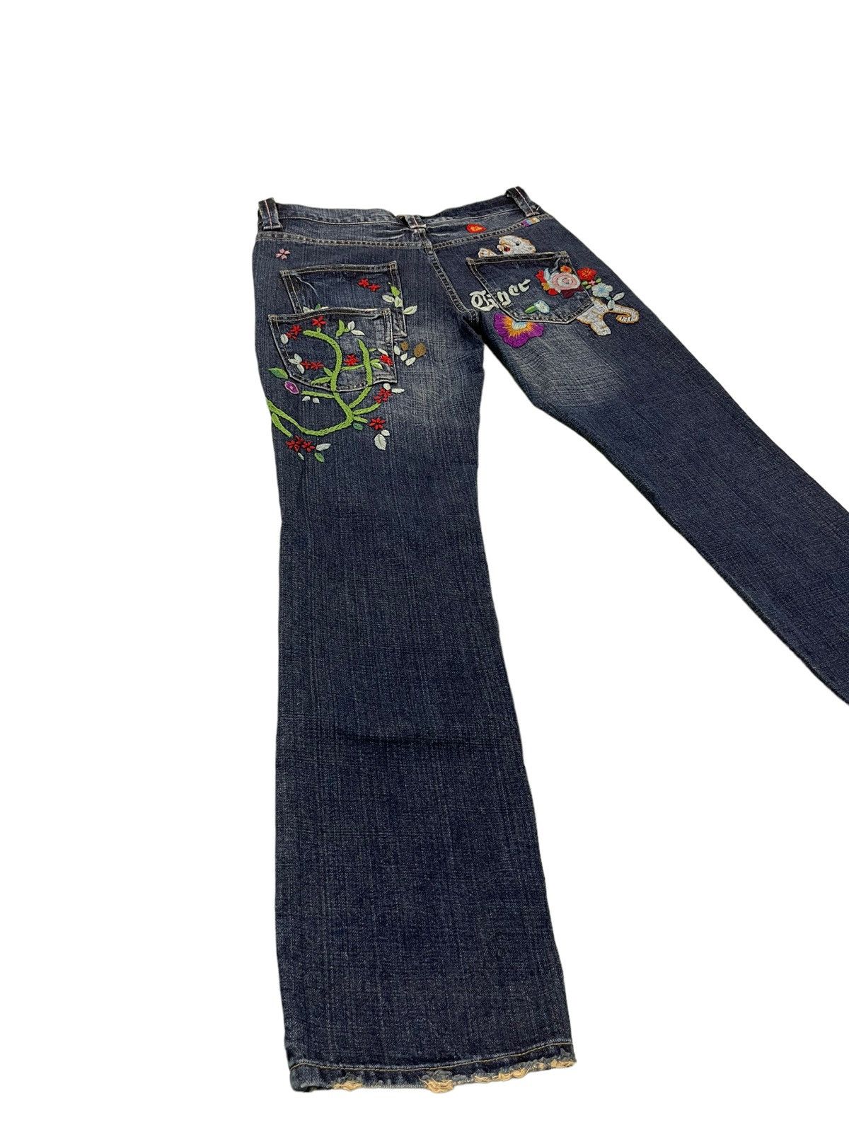 Japanese Brand Embroydery Jeans As Know As De Base Low Rise Denim 5🟦1 Size US 31 - 3 Thumbnail