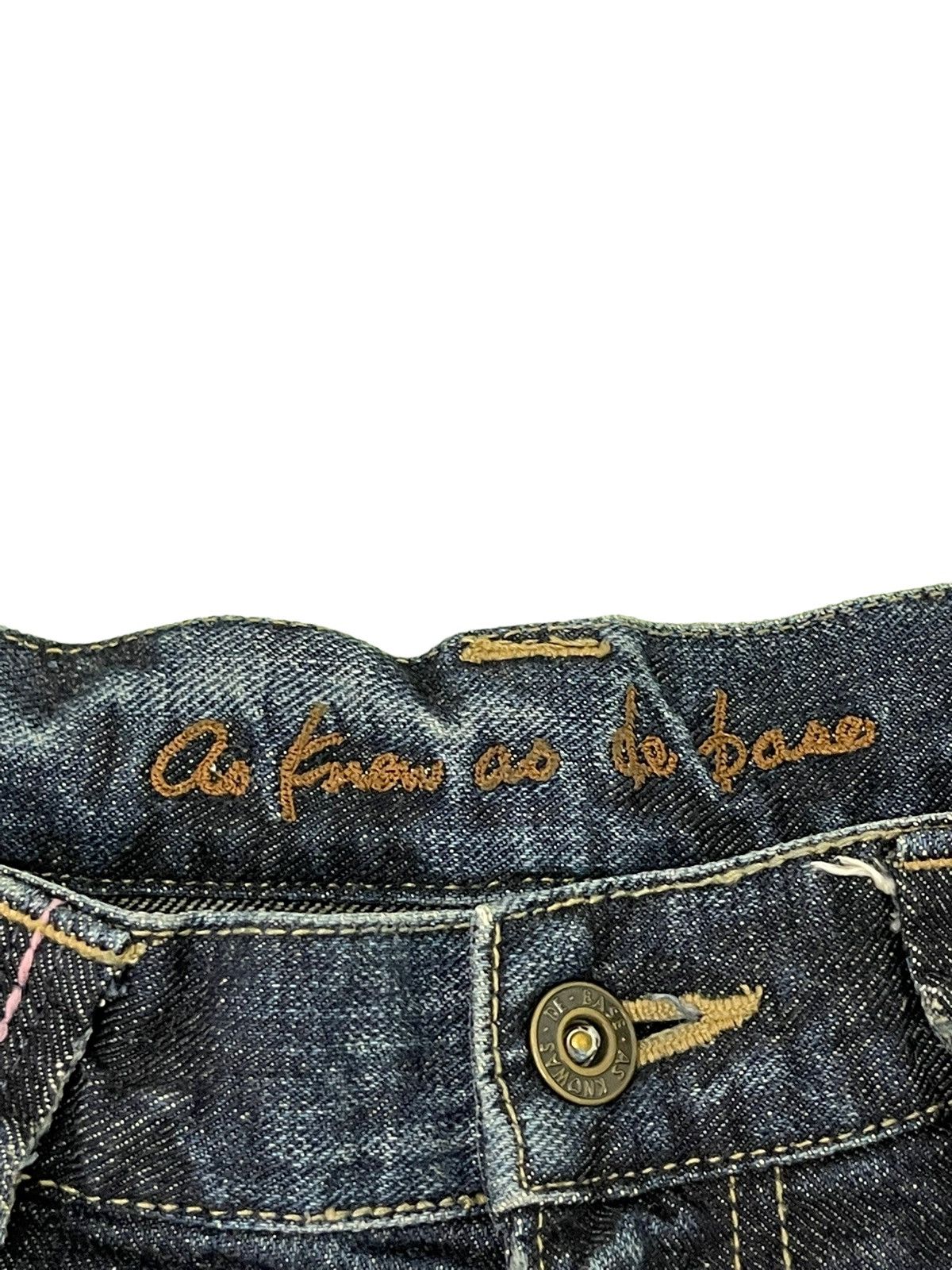 Japanese Brand Embroydery Jeans As Know As De Base Low Rise Denim 5🟦1 Size US 31 - 21 Thumbnail