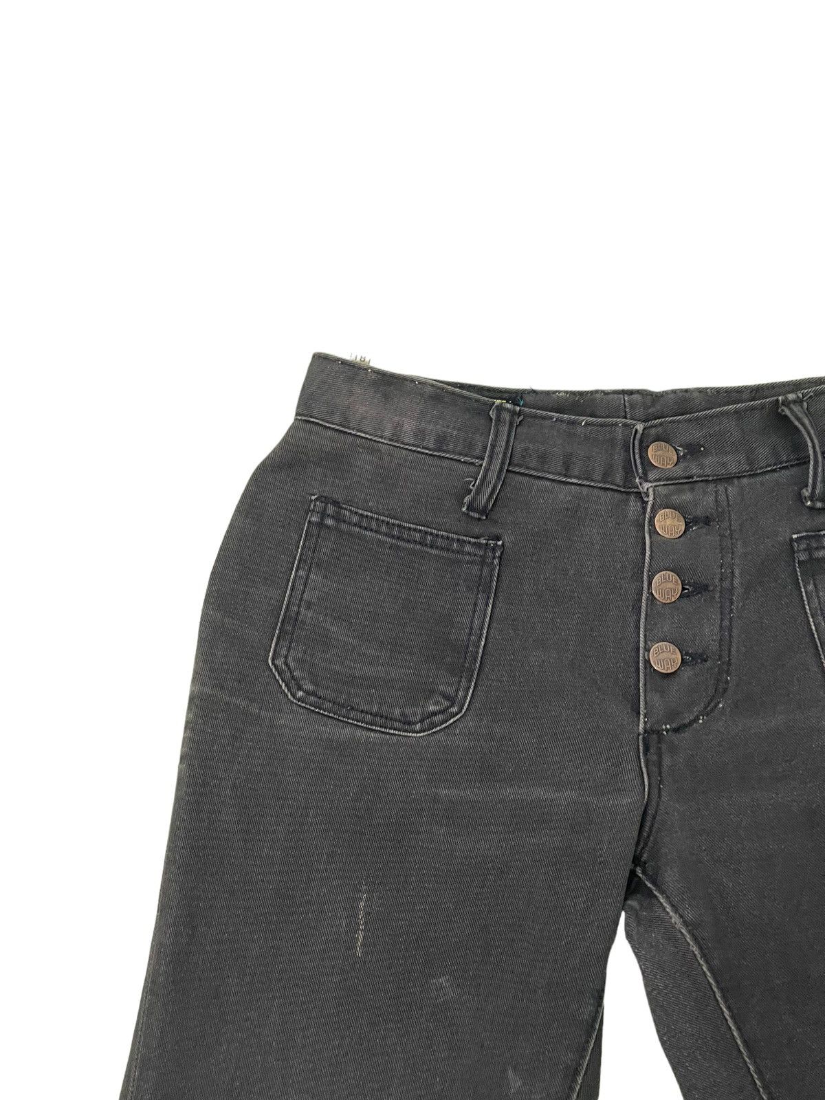 Japanese Brand Flare Jeans Vtg Blue Way Japan Faded Denim Bell Bottom 5🟦1 Size US 29 - 8 Thumbnail