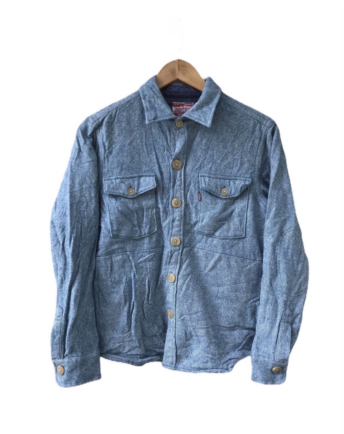 image of Vintage Levis Button Up Jacket in Blue, Men's (Size Medium)