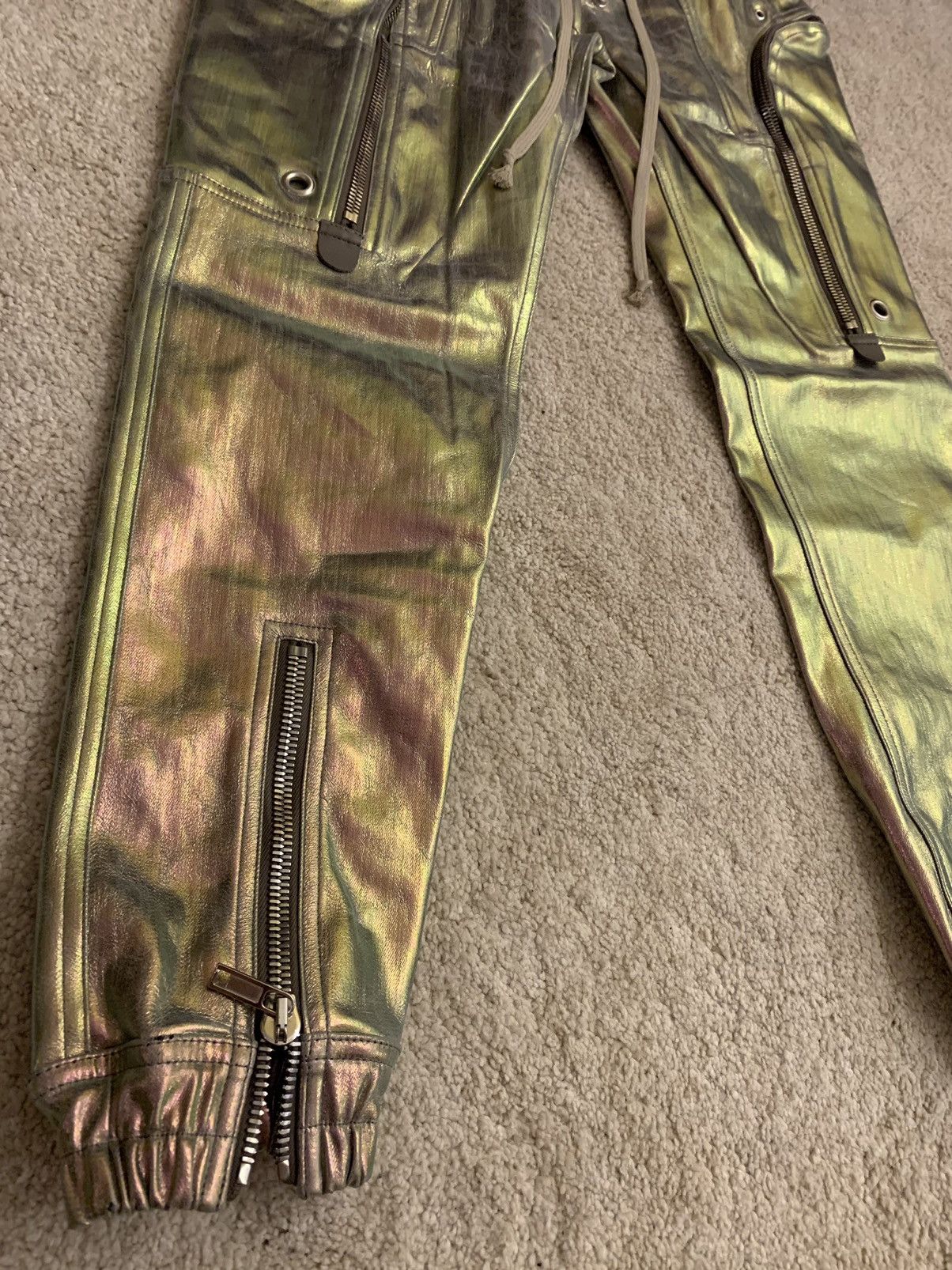 Rick Owens Rick Owens ss20 tecuatl bauhaus iridescent cargo joggers Size US 36 / EU 52 - 3 Thumbnail