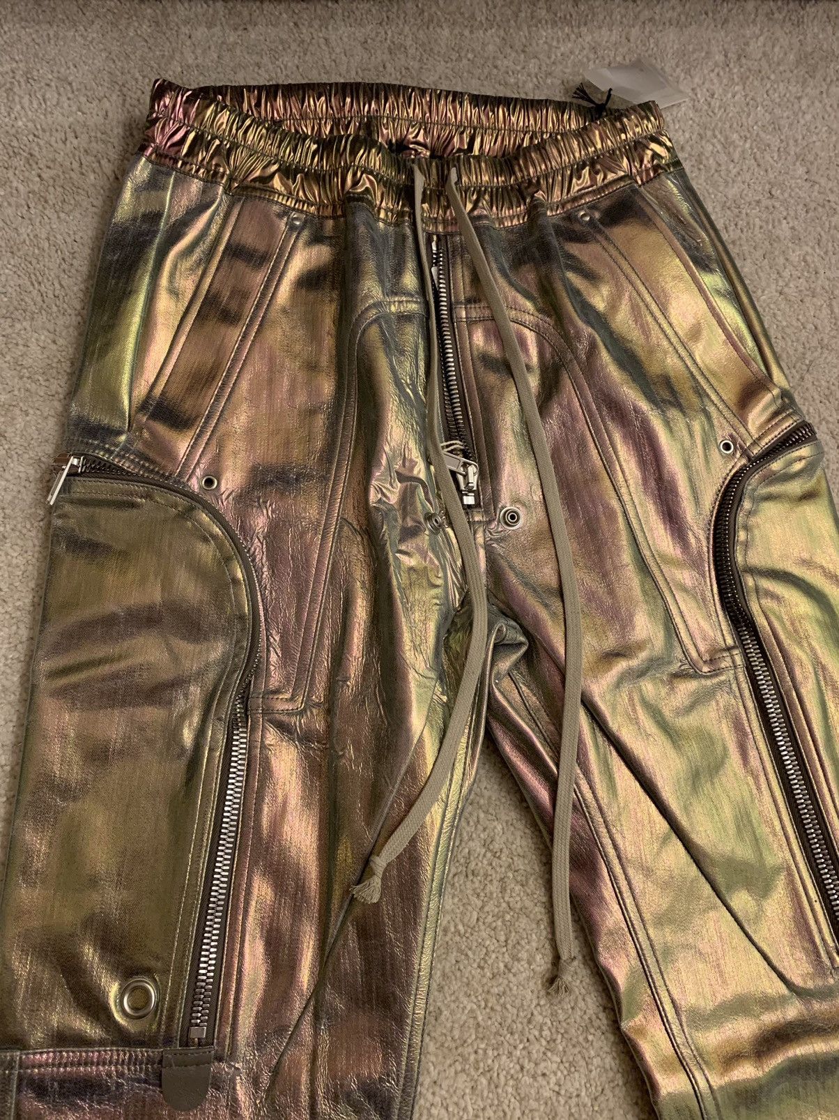 Rick Owens Rick Owens ss20 tecuatl bauhaus iridescent cargo joggers Size US 36 / EU 52 - 4 Thumbnail