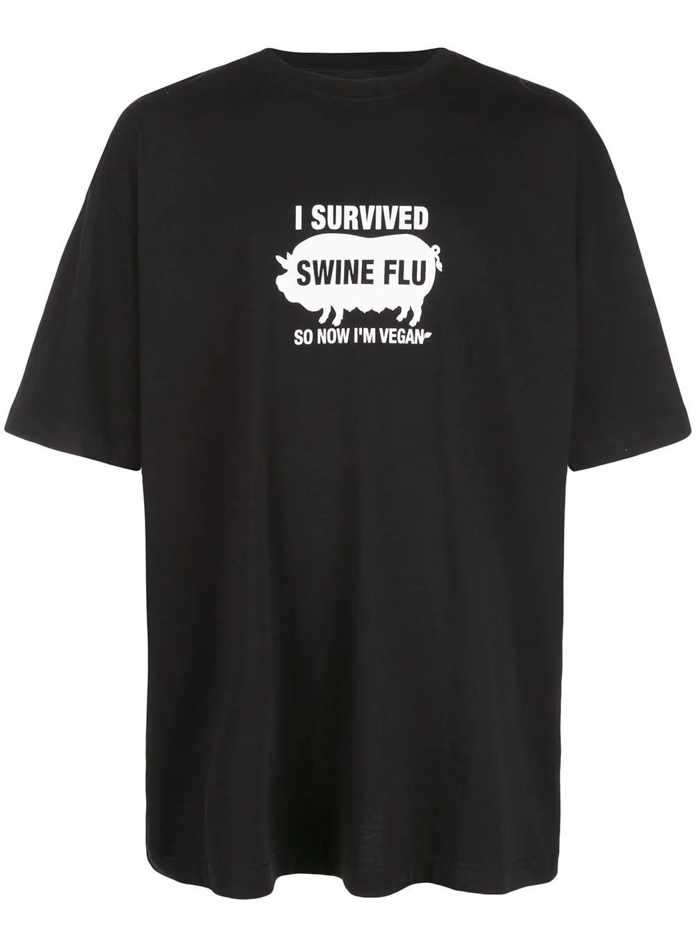 image of Vetements Aw 19 Runway Swine Flu Tshirt Oversized in Black, Men's (Size Small)