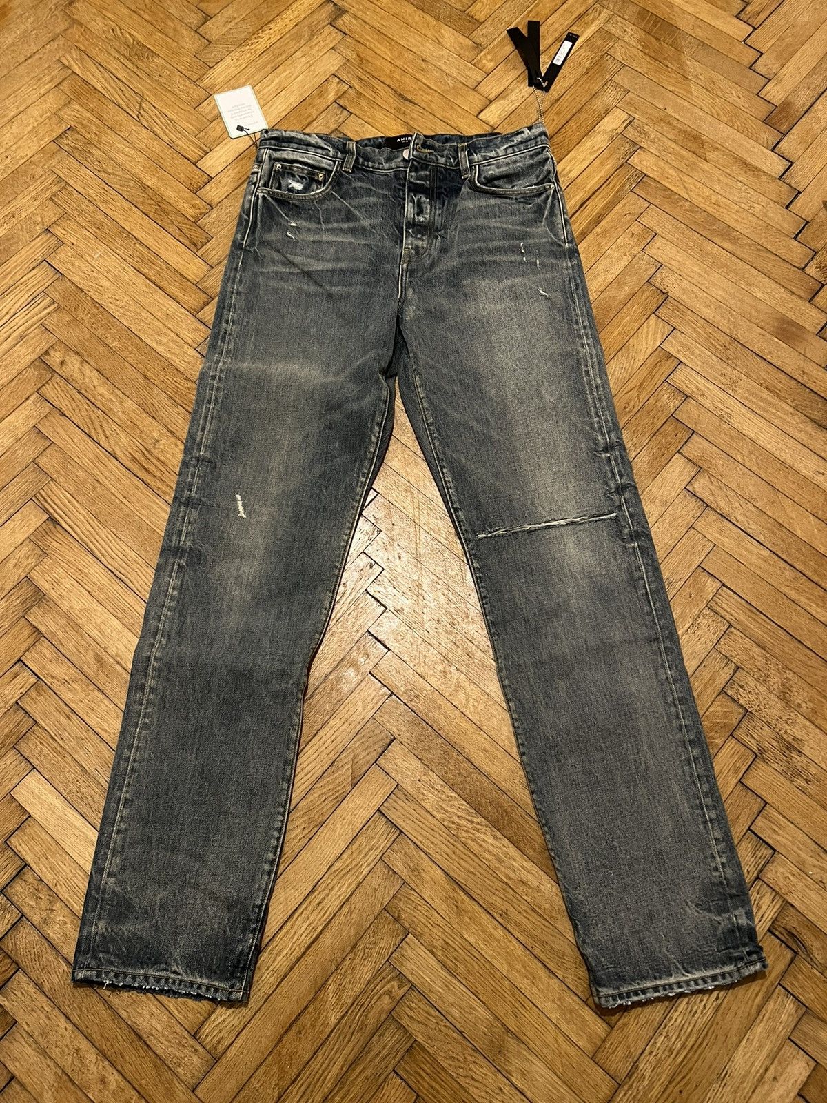 Amiri Distressed straight leg jeans Size US 32 / EU 48 - 2 Thumbnail