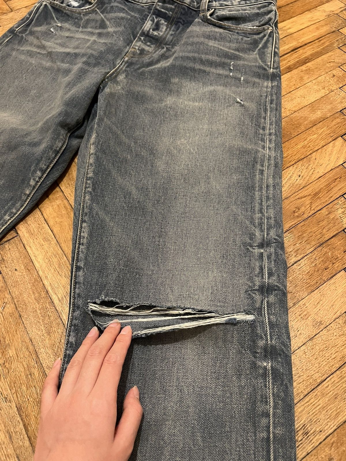 Amiri Distressed straight leg jeans Size US 32 / EU 48 - 3 Thumbnail