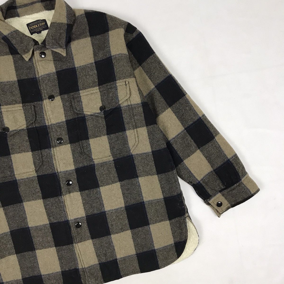 Pendleton × Vintage Vintage Fleece Pendleton Shadow Plaid Button Up Shirt Size US XL / EU 56 / 4 - 3 Thumbnail
