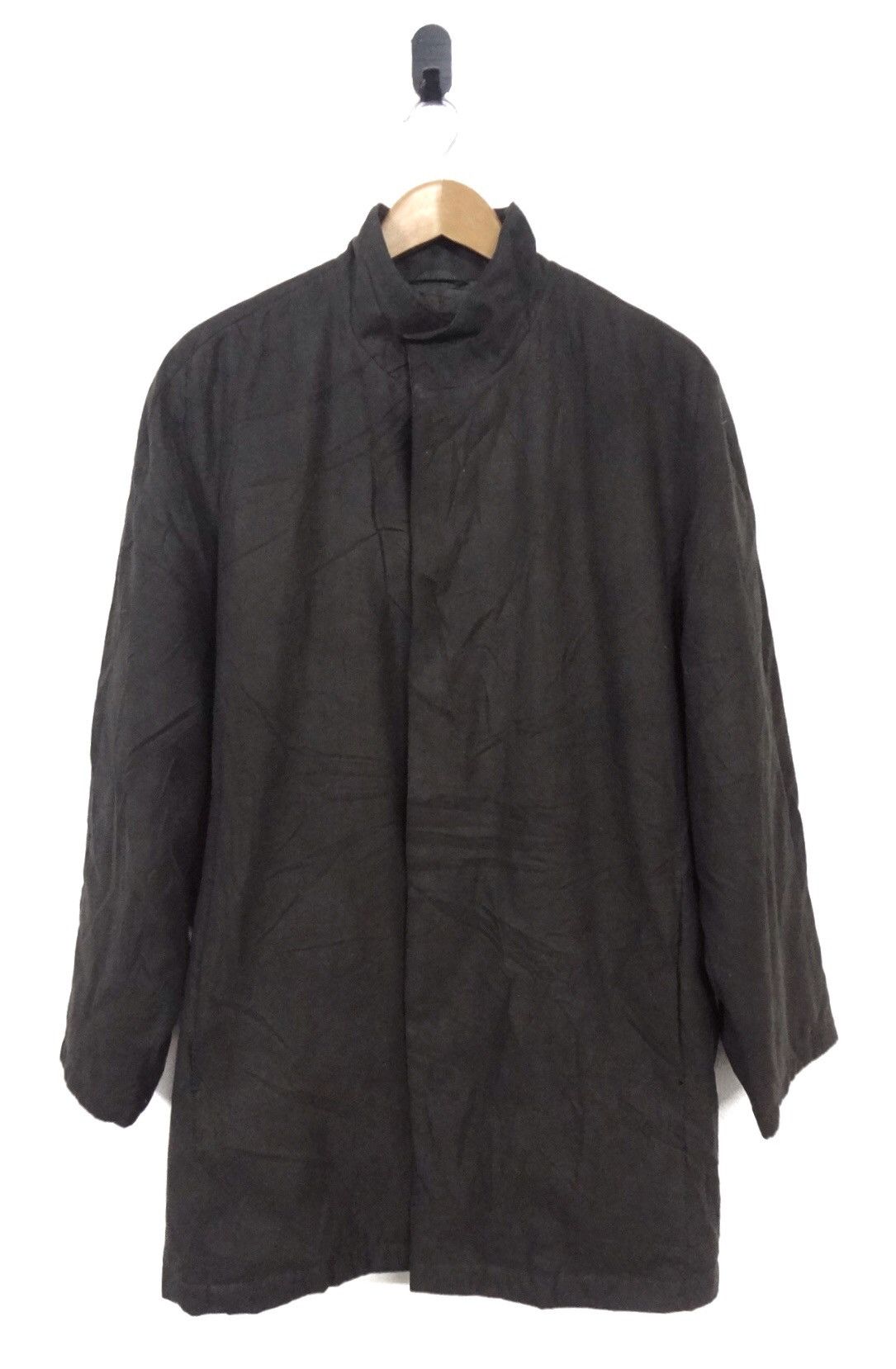 image of Designer Georges Rech Long Coat Windbreaker Bomber Jacket in Grey, Men's (Size Medium)