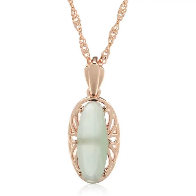 Jewelry Unique Cut Mist Green Zircon Pendant Necklaces Size ONE SIZE - 1 Thumbnail