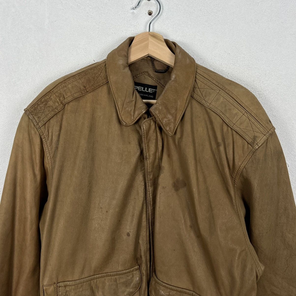 Genuine Leather VINTAGE PELLE NEWYORK MILANO GENUINE LEATHER BOMBER JACKET Size US S / EU 44-46 / 1 - 3 Thumbnail