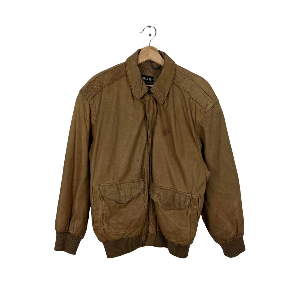 Genuine Leather VINTAGE PELLE NEWYORK MILANO GENUINE LEATHER BOMBER JACKET Size US S / EU 44-46 / 1 - 1 Thumbnail