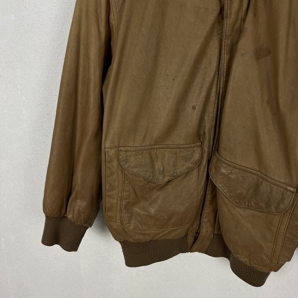 Genuine Leather VINTAGE PELLE NEWYORK MILANO GENUINE LEATHER BOMBER JACKET Size US S / EU 44-46 / 1 - 4 Thumbnail