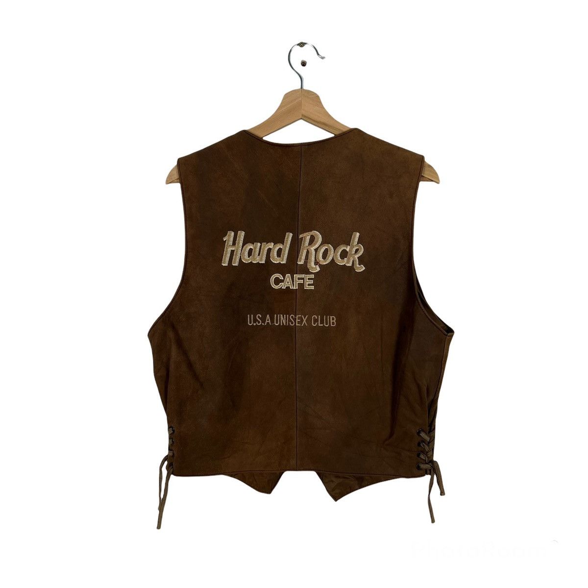 Hard Rock Cafe VINTAGE HARD ROCK CAFE USA UNISEX CLUB LEATHER VEST TANKTOP Size US M / EU 48-50 / 2 - 1 Thumbnail