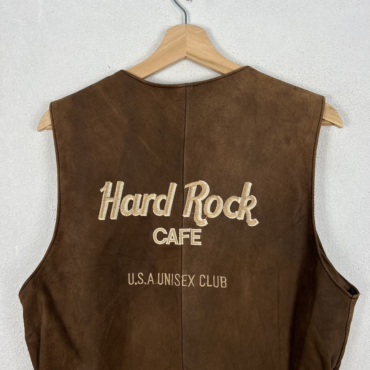 Hard Rock Cafe VINTAGE HARD ROCK CAFE USA UNISEX CLUB LEATHER VEST TANKTOP Size US M / EU 48-50 / 2 - 3 Thumbnail