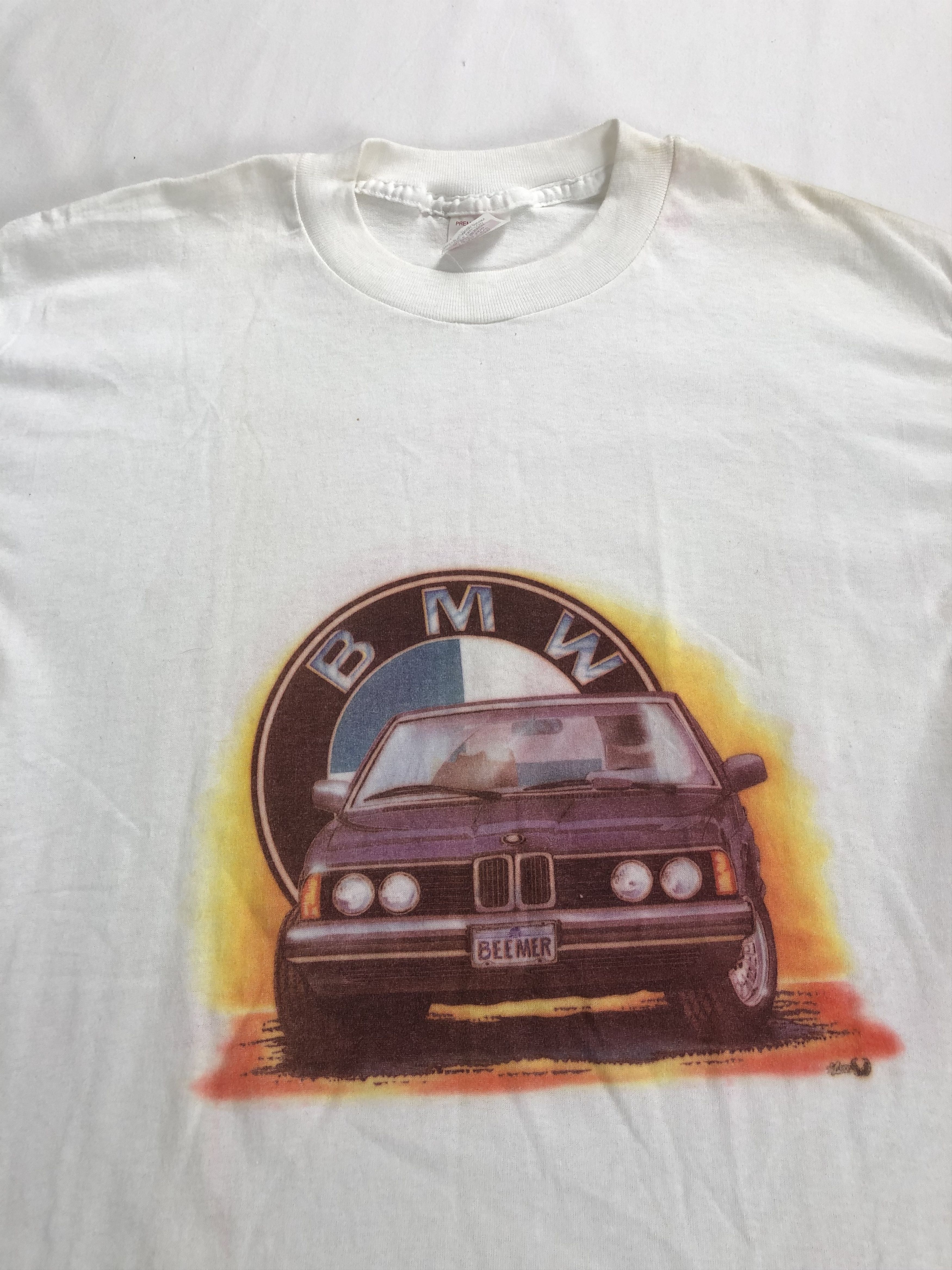 BMW Vintage 80s BMW E21 Beemer Promo t-shirt (Mercedes Benz) Size US L / EU 52-54 / 3 - 3 Thumbnail